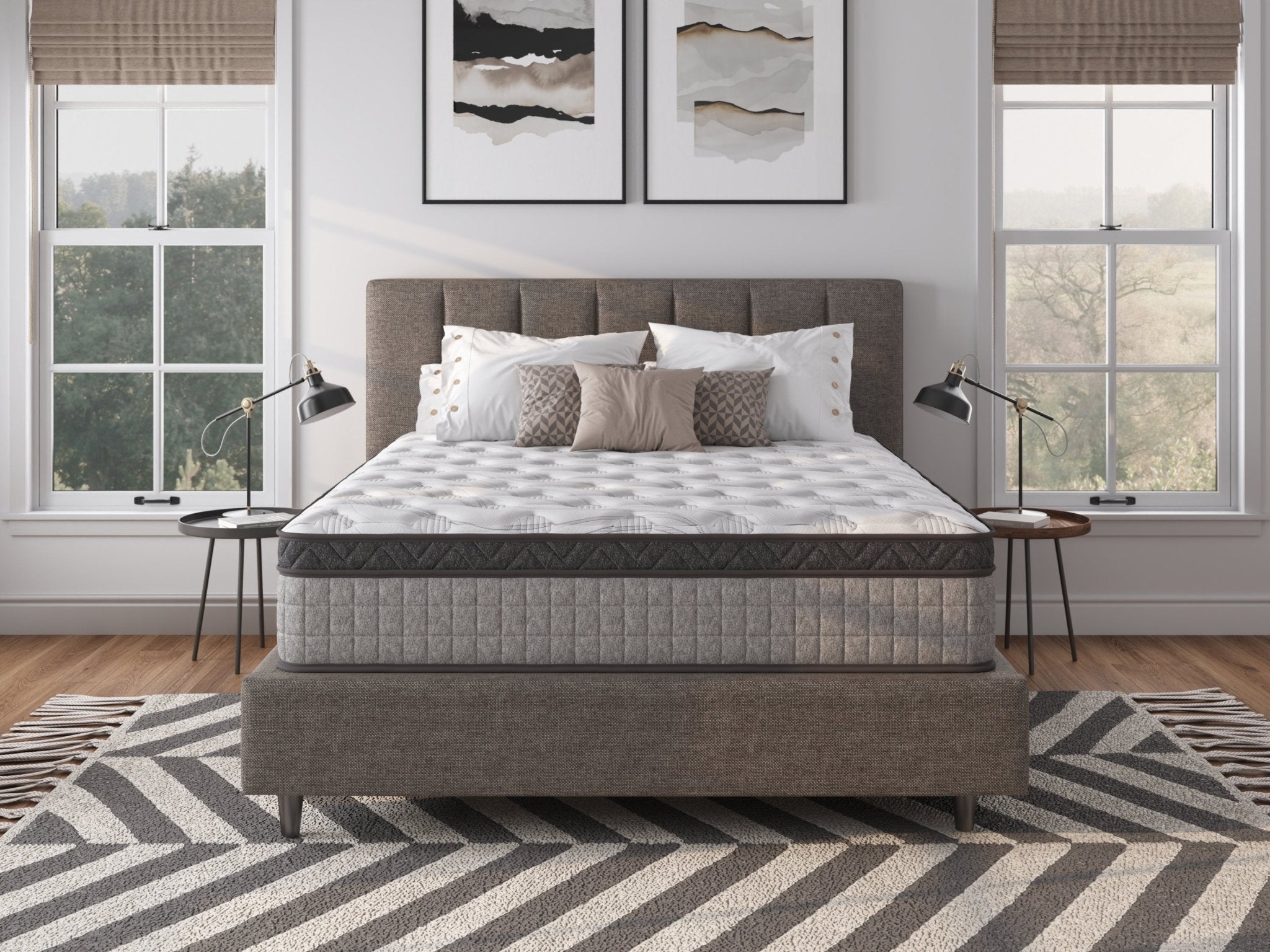 12" innerspring hybrid and cooling gel memory foam mattress, medium to firm support - Tuesday Morning - Mattresses