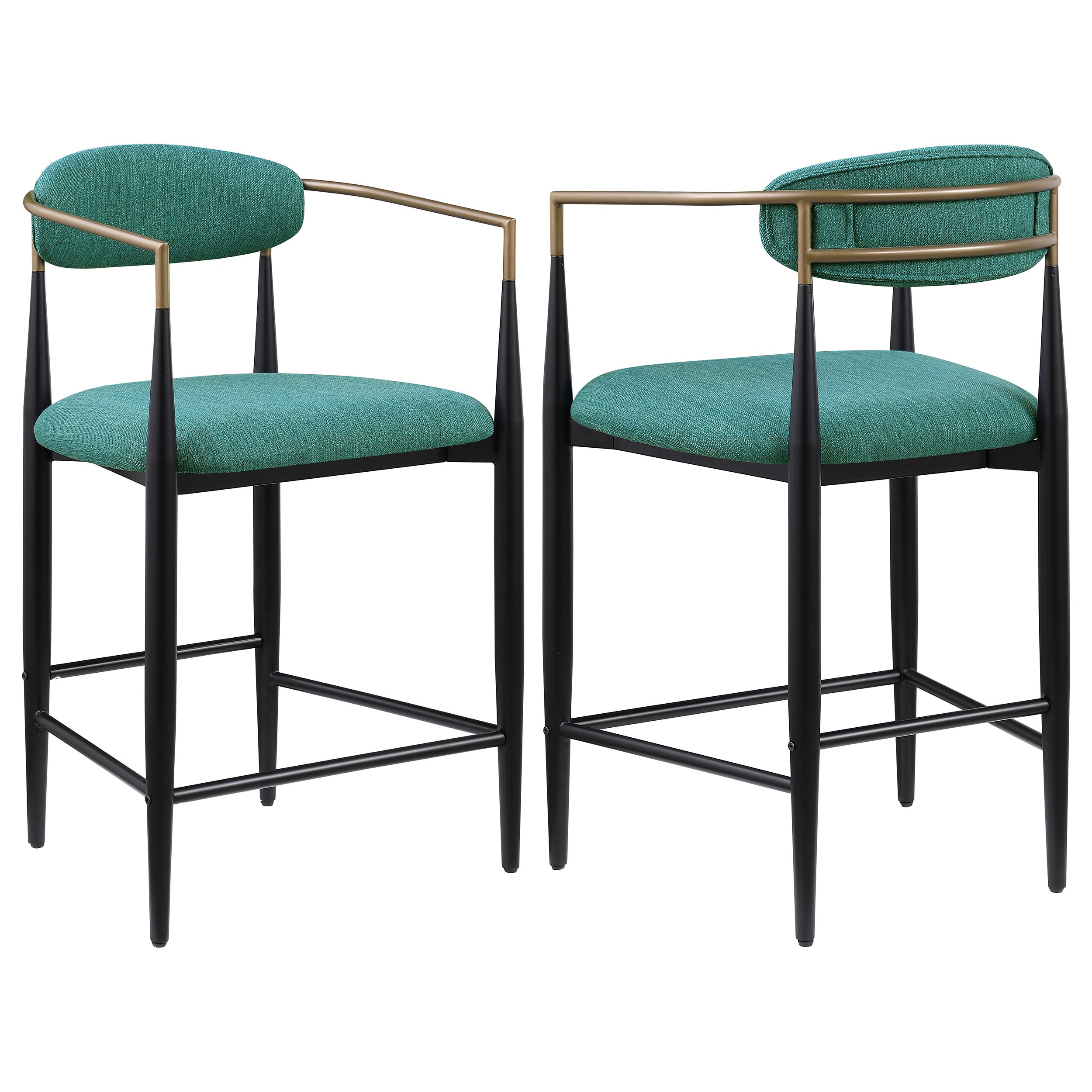 Tina Fabric Upholstered Counter Chair Green (Set of 2)-