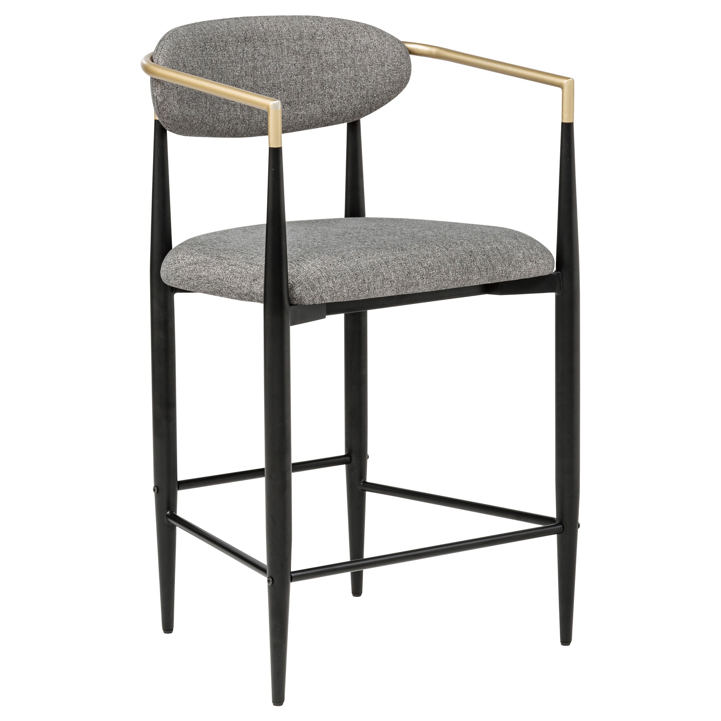 Tina Fabric Upholstered Counter Chair Dark Grey (Set of 2)-