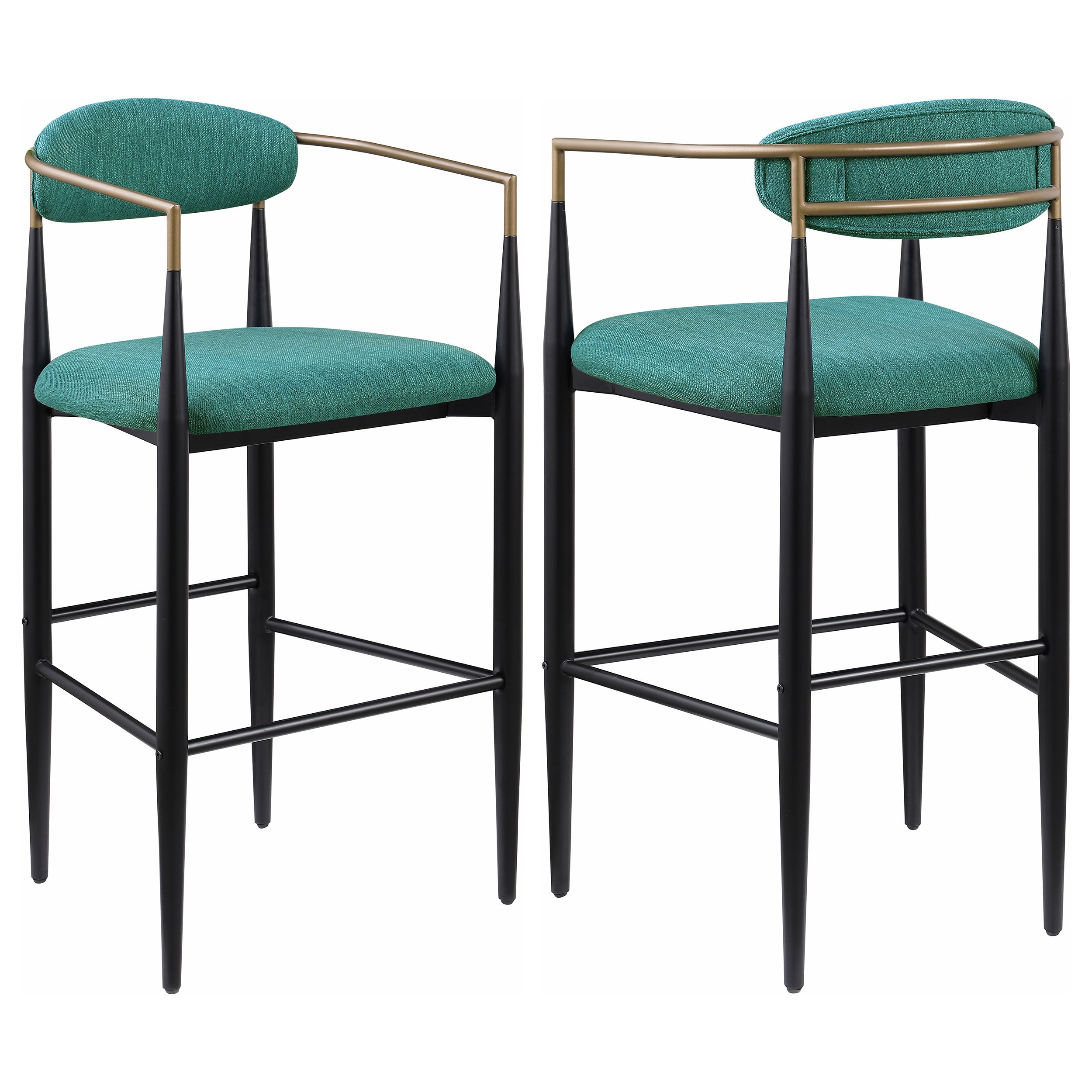 Tina Fabric Upholstered Bar Chair Green (Set of 2)-