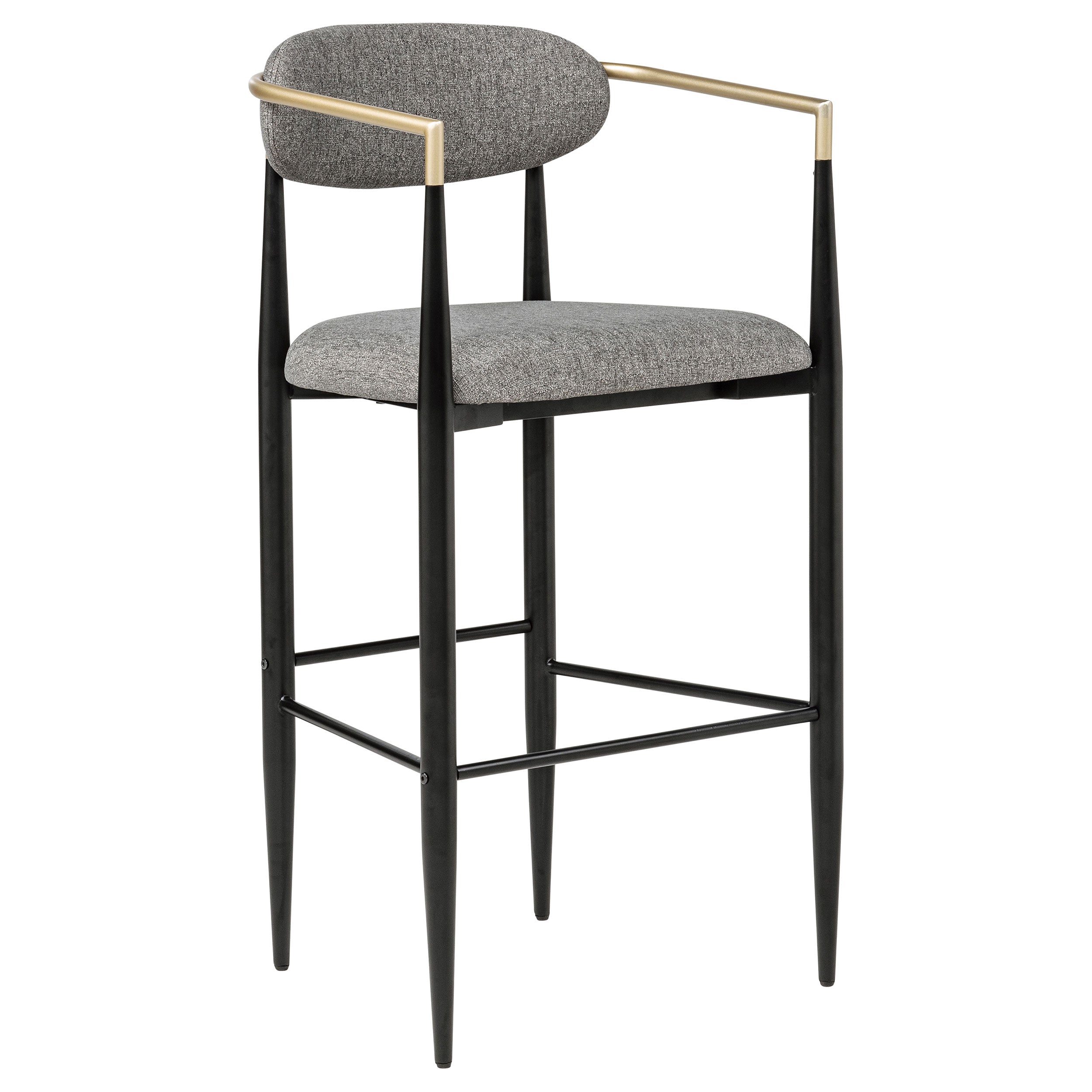 Tina Fabric Upholstered Bar Chair Dark Grey (Set of 2)-