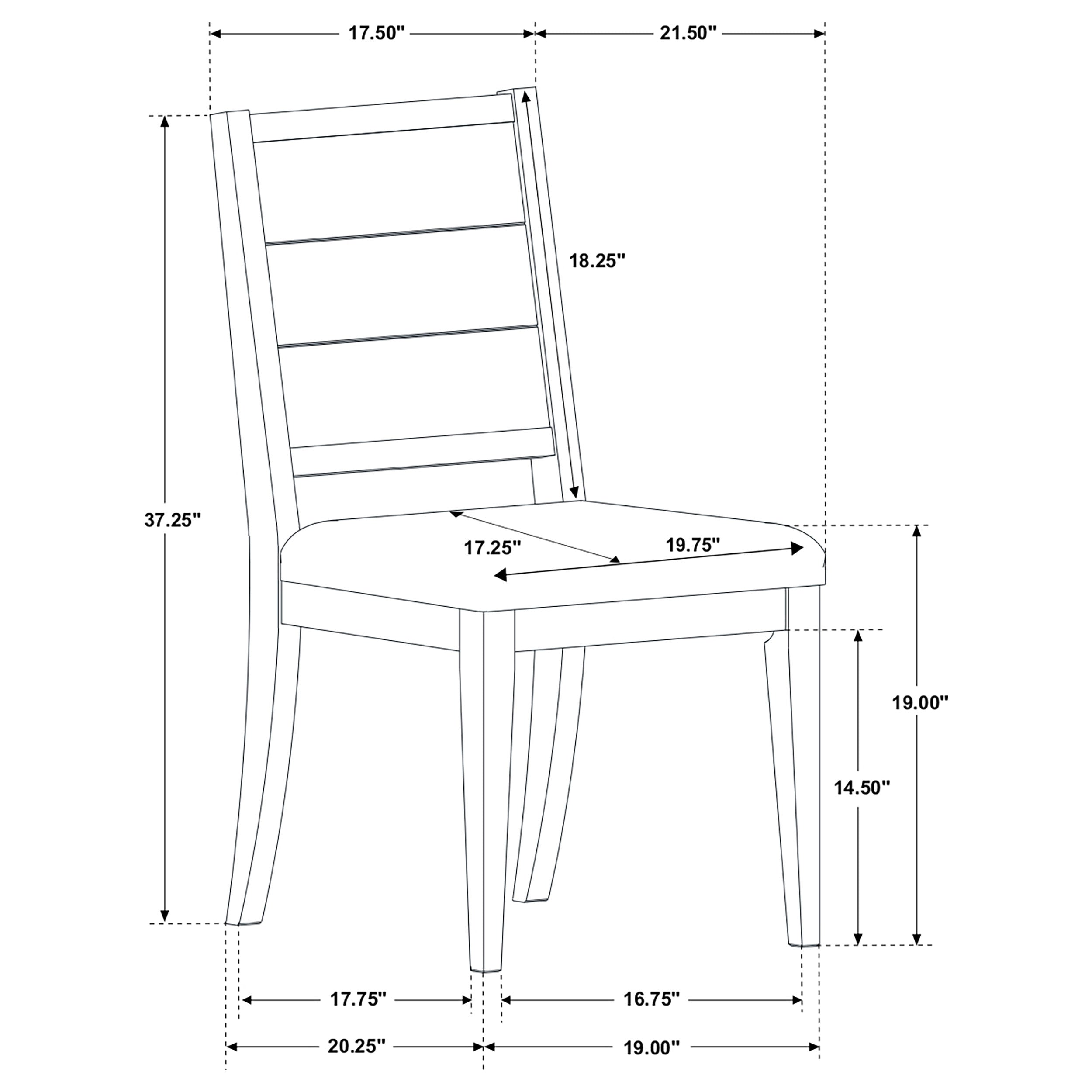 Elodie Wood Dining Side Chair Grey and Black (Set of 2)-