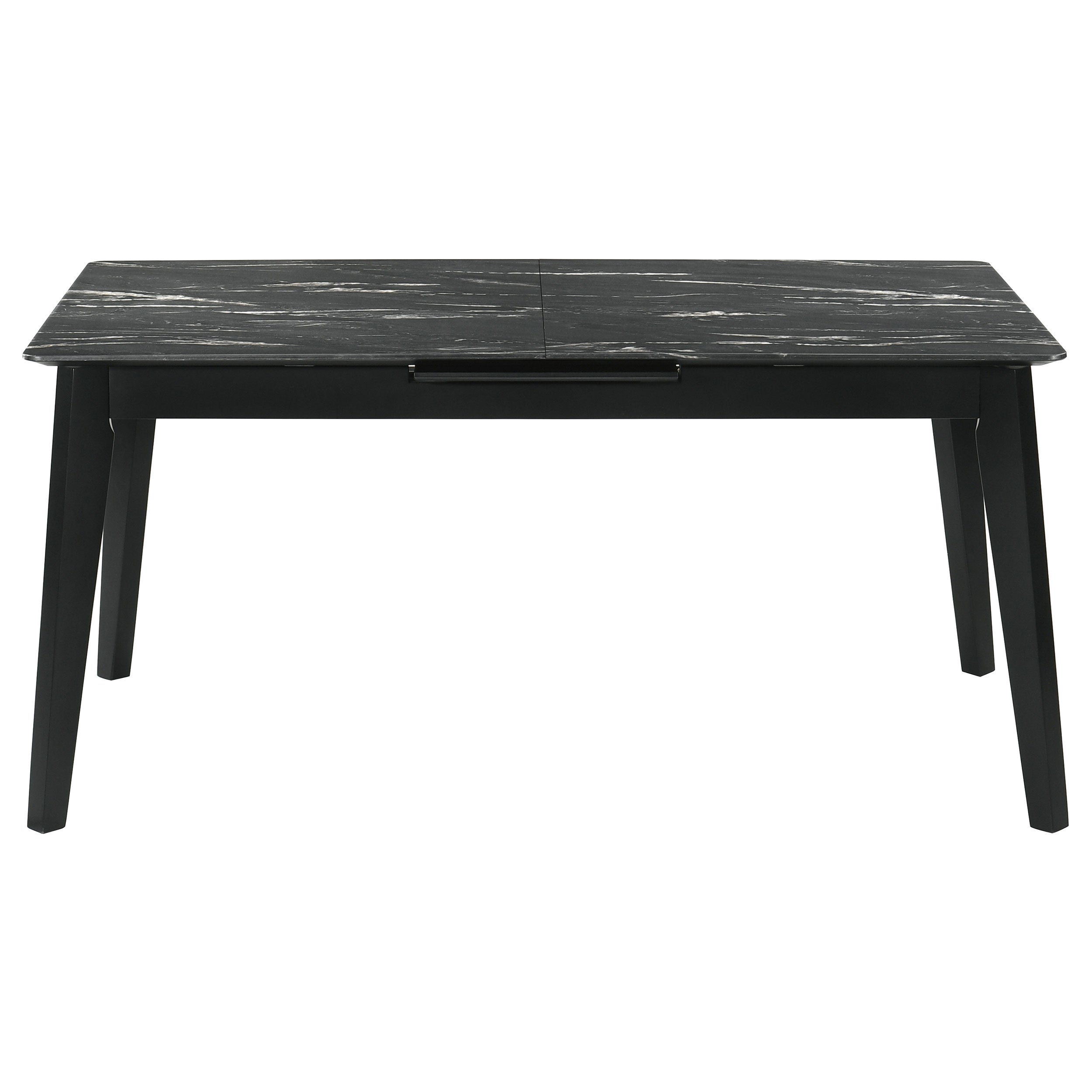 Crestmont 78-inch Extension Dining Table Black Faux Marble-CoasterEssence