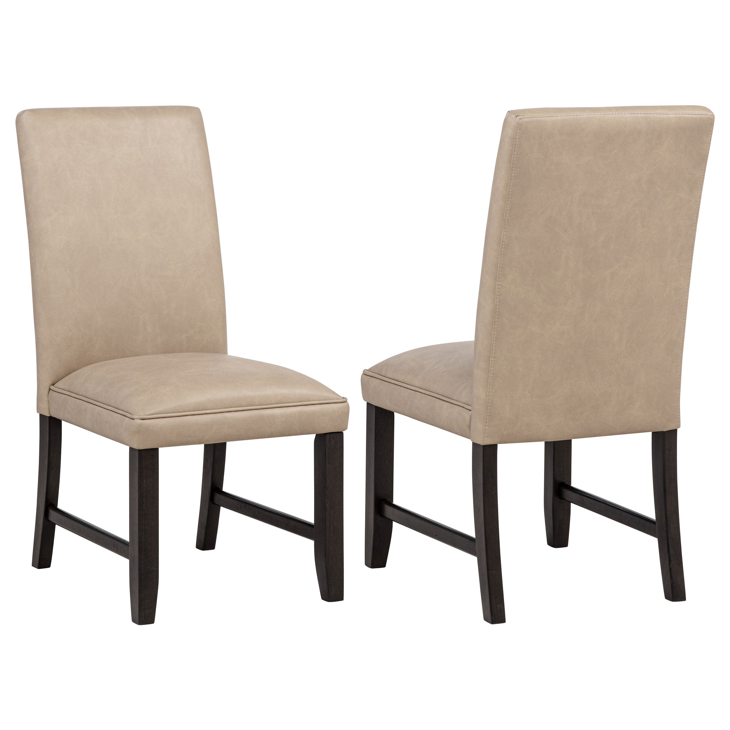 Averill Faux Leather Upholstered Dining Side Chair Tan (Set of 2)-