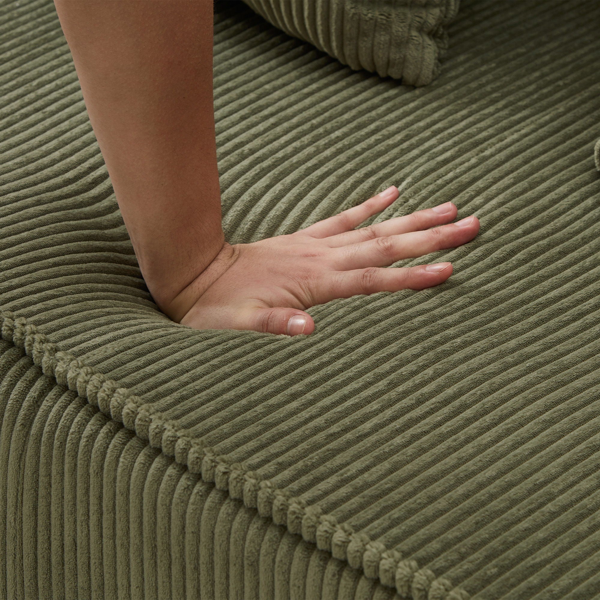 U-Shaped Sectional Sofa With RGB LED Light Strip And 6 Pillows