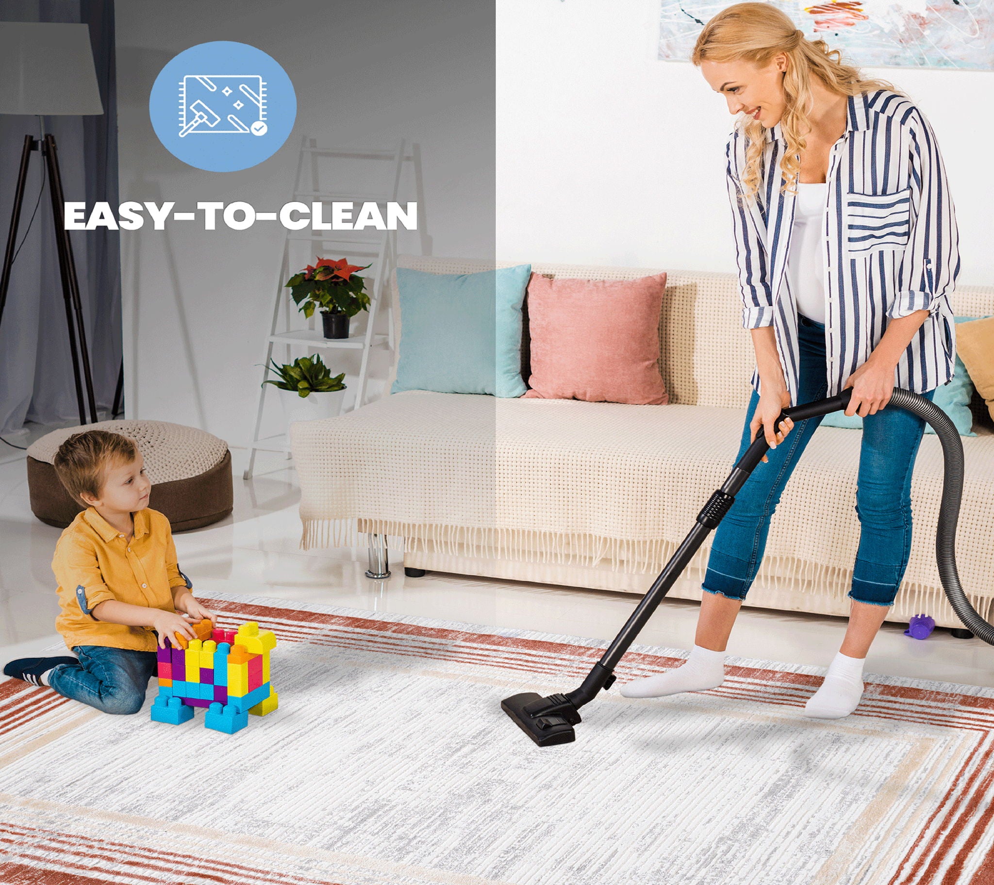 Marfi - 8' X 10' Bordered Area Rug - Brown / Ivory