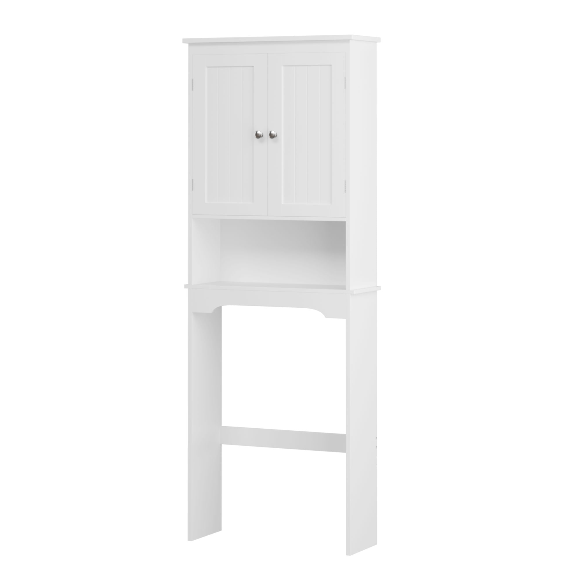 Over The Toilet Storage Cabinet, Bathroom Space Saver With Adjustable Shelf - White