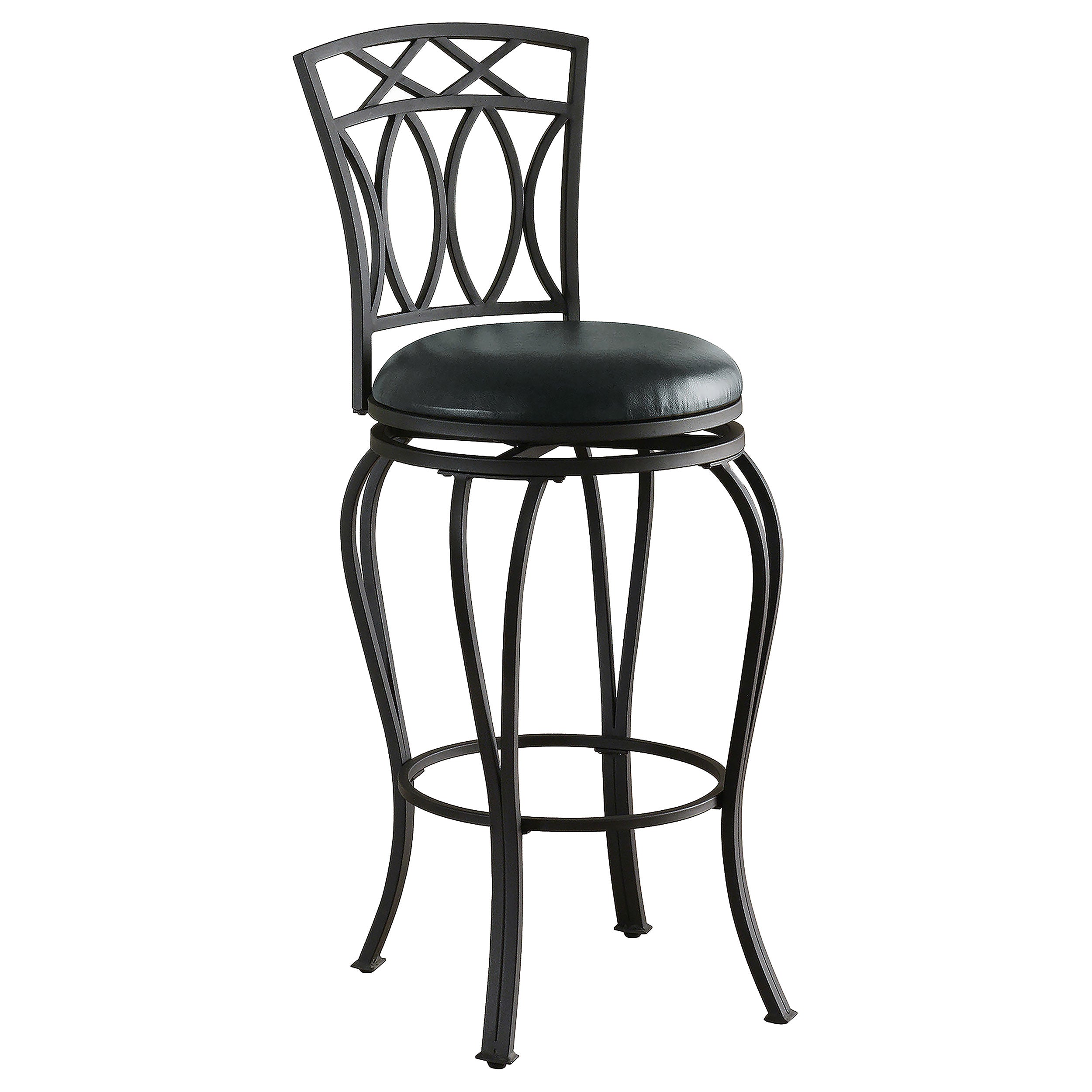 Adamsville Upholstered Swivel Bar Stool Black-CoasterEveryday