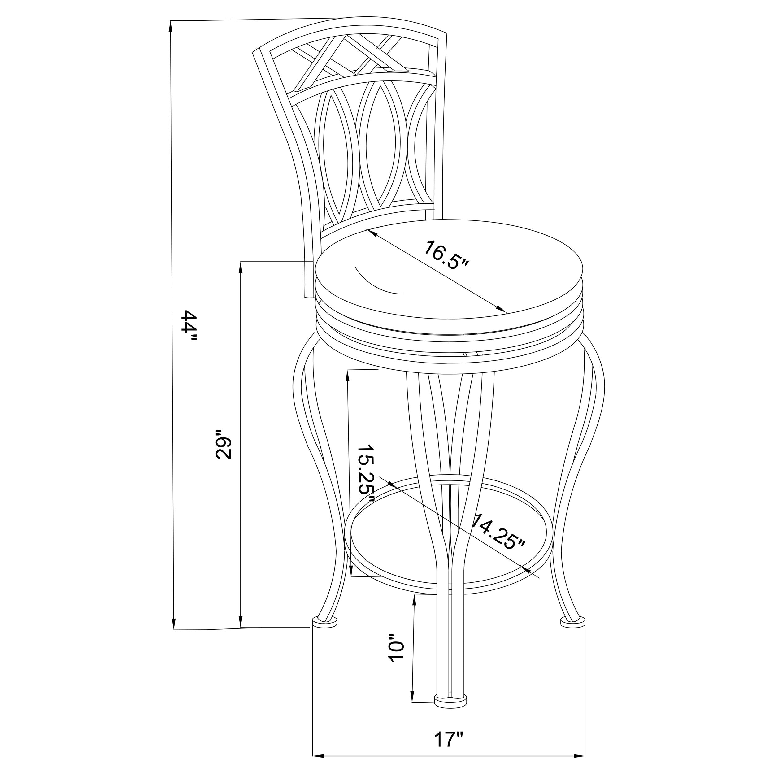 Adamsville Upholstered Swivel Bar Stool Black-CoasterEveryday