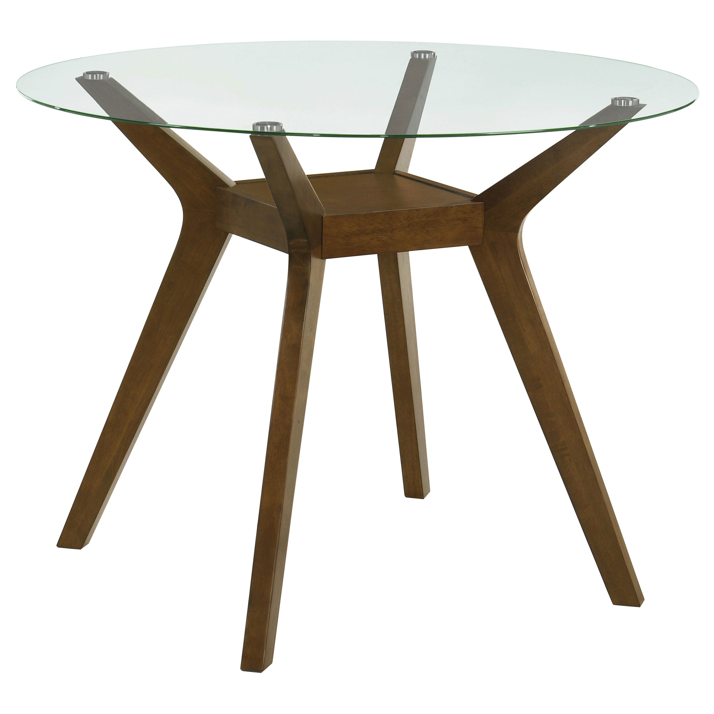 Paxton Round 48-inch Glass Top Counter Height Dining Table Brown-
