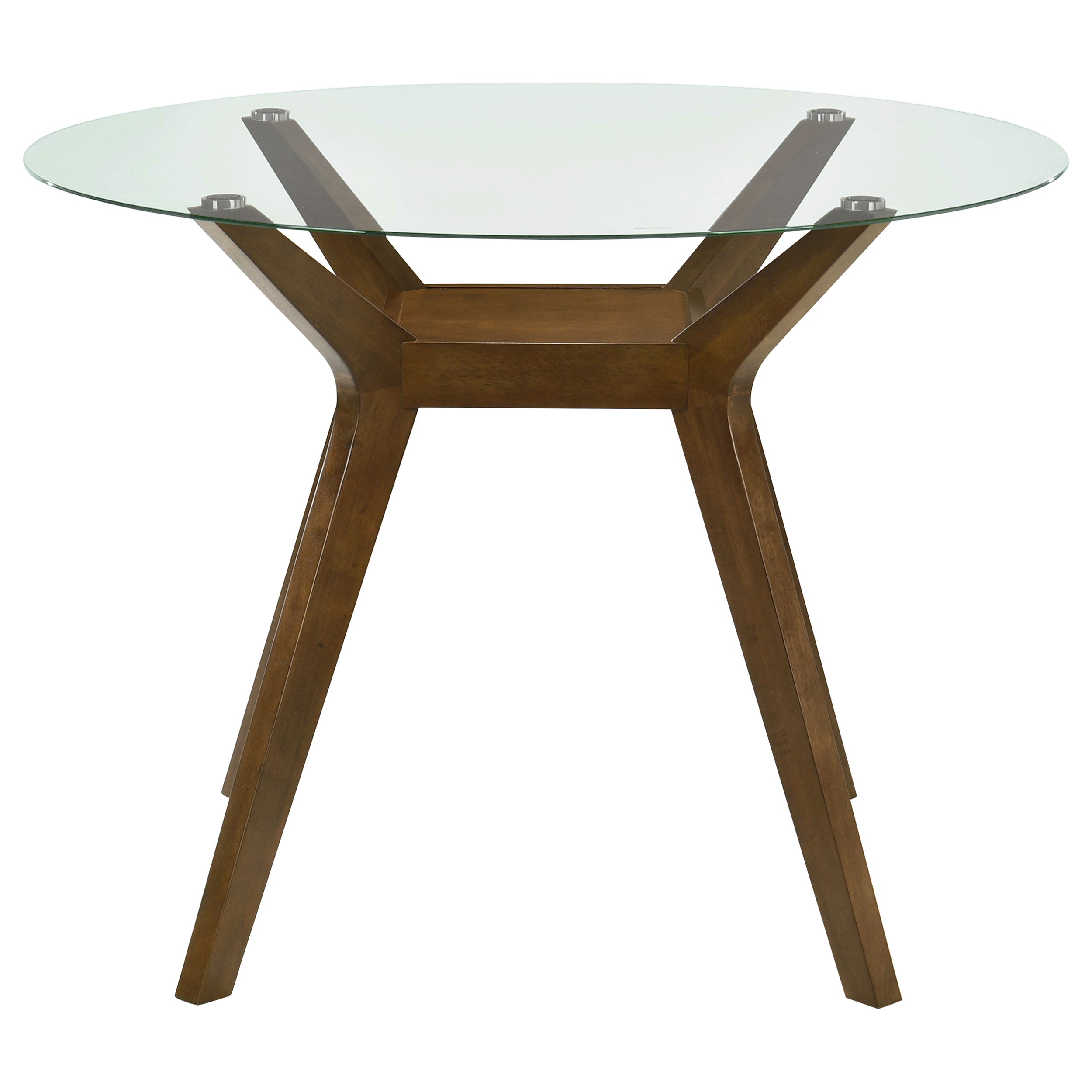 Paxton Round 48-inch Glass Top Counter Height Dining Table Brown-