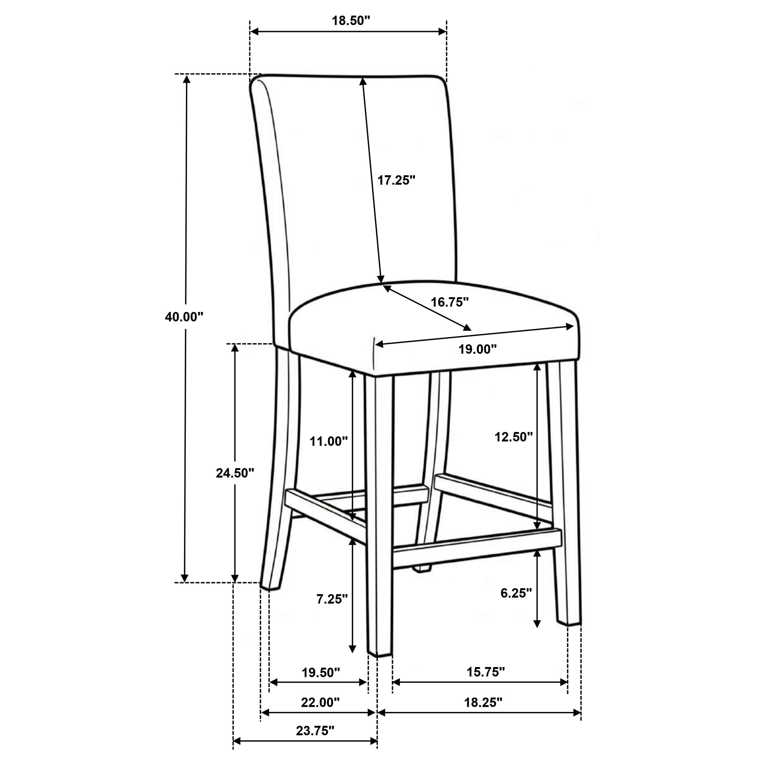 Paxton Upholstered Counter Height Dining Chair Teal Blue (Set of 2)-