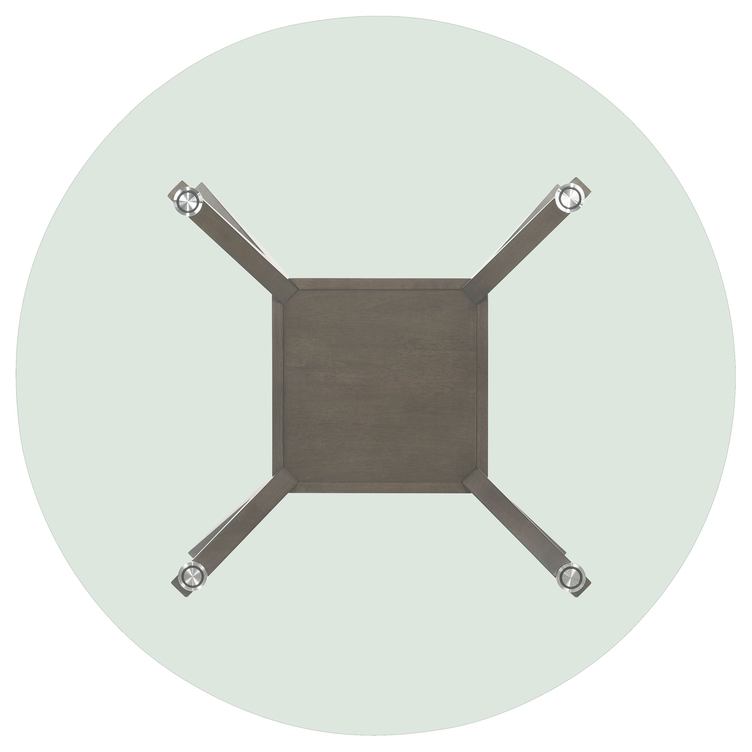 Paxton Round 48-inch Glass Top Wood Dining Table Brown-