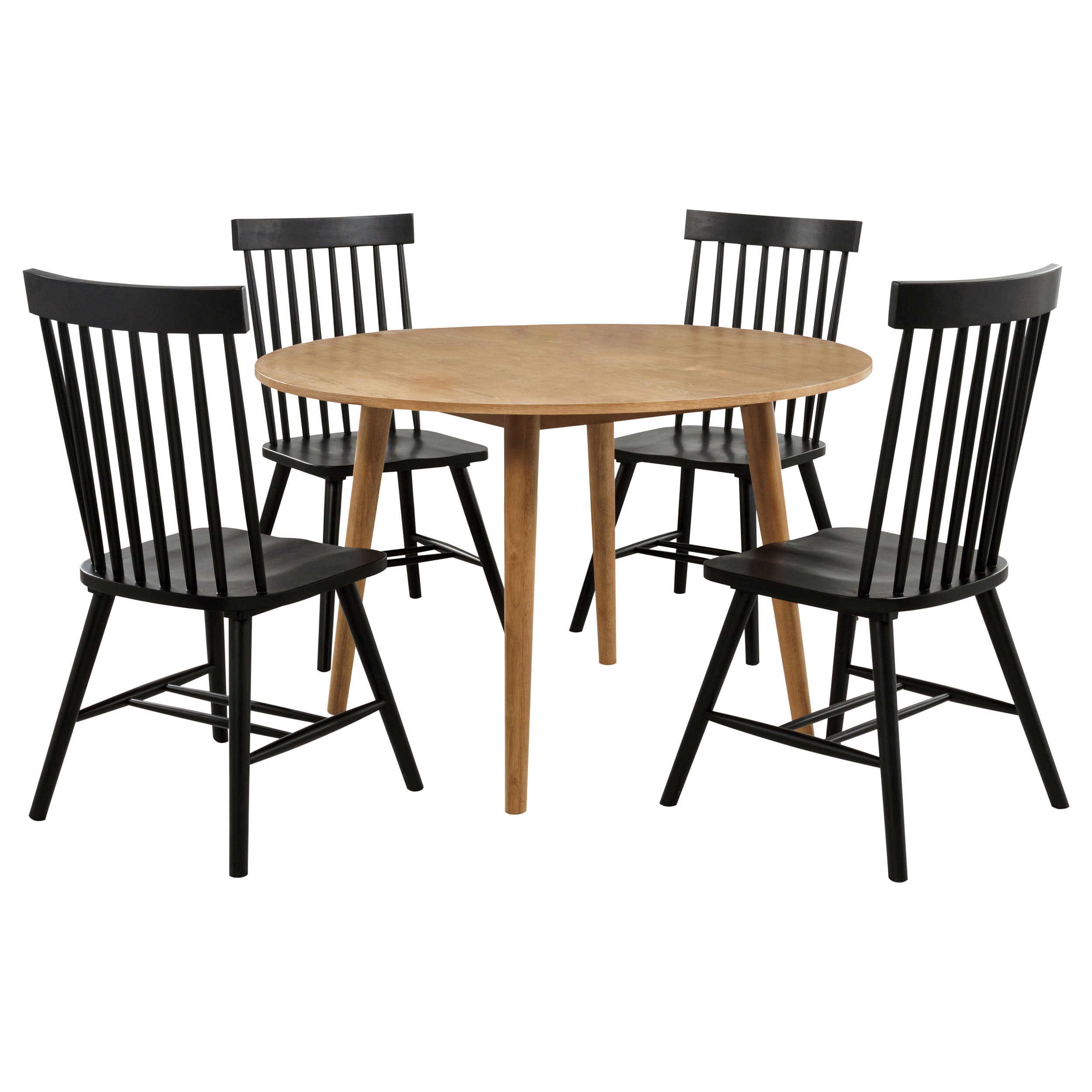 Andrews 5-piece Round Wood Dining Room Table Set Light Ash-