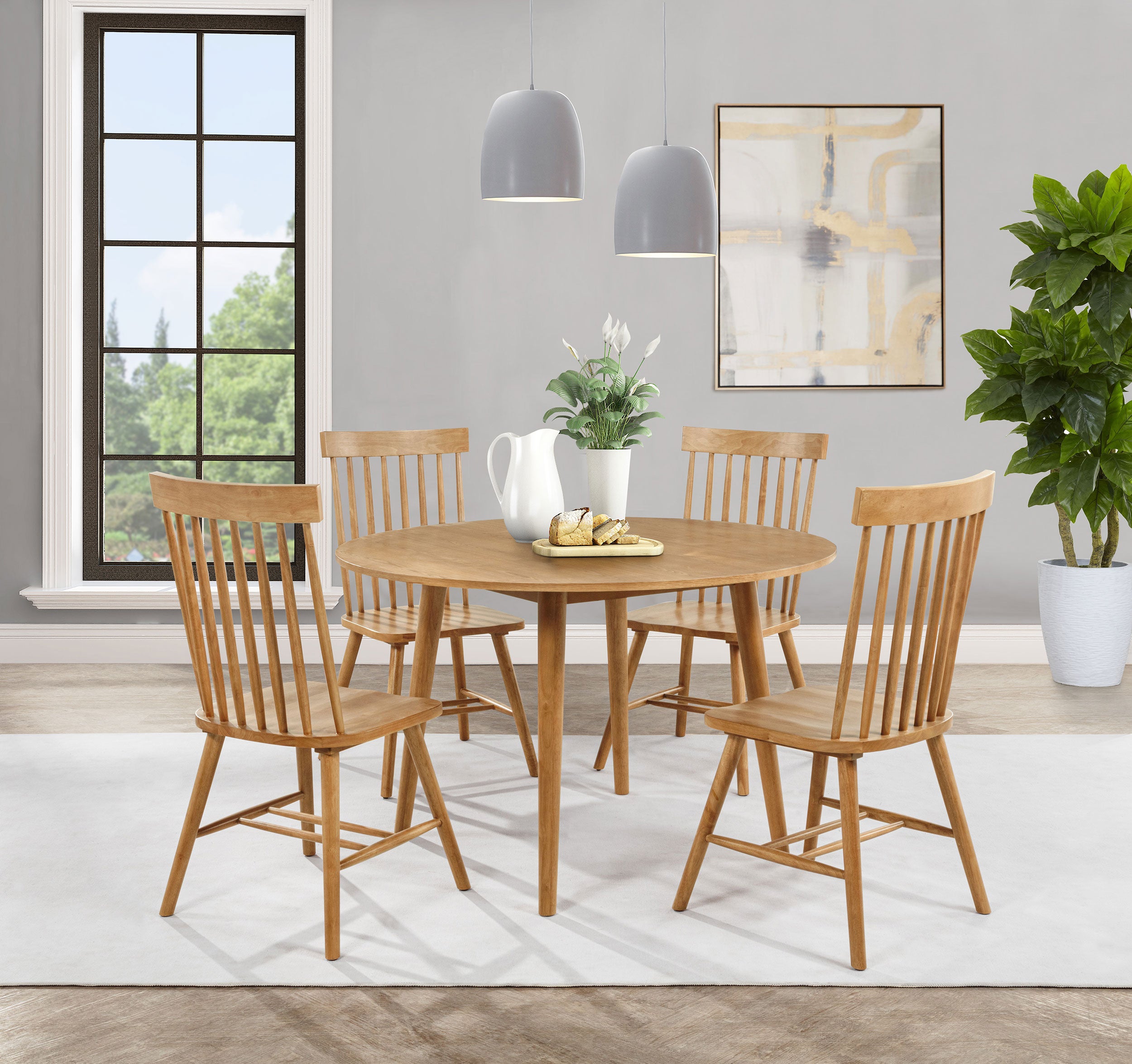 Andrews 48-inch Round Wood Dining Room Table Light Ash-