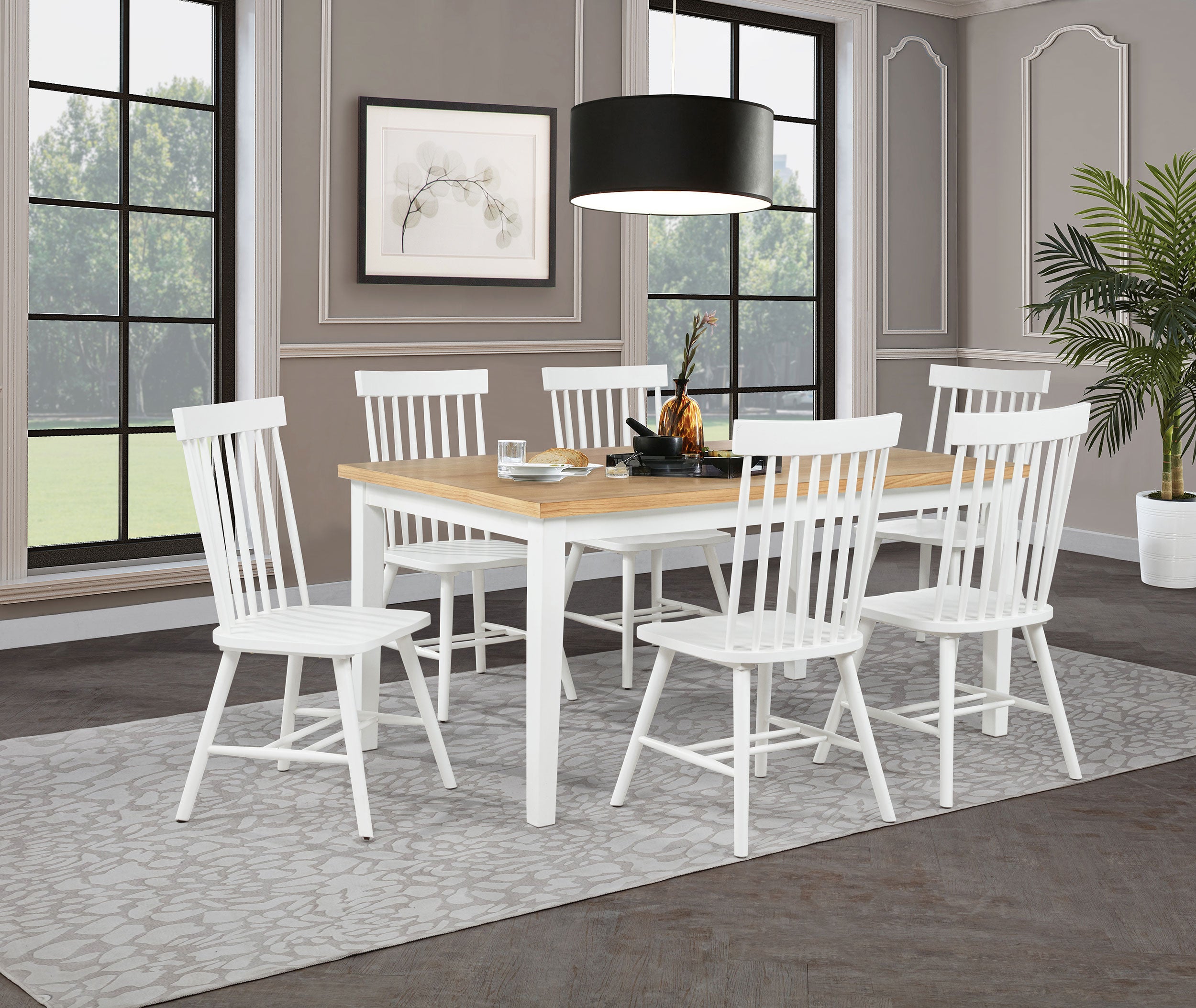 Andrews 66-inch Rectangular Dining Table Light Ash and White-