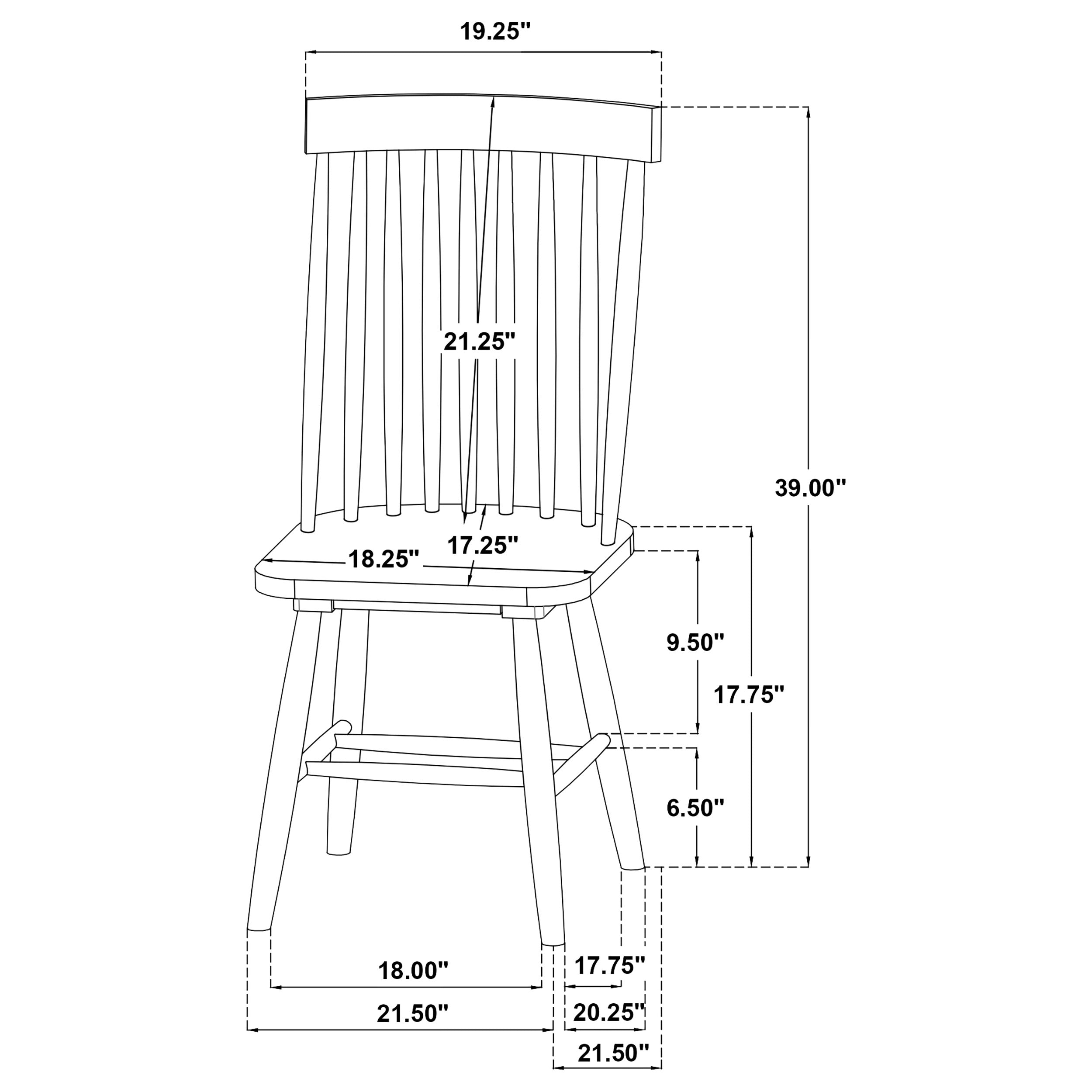 Andrews Windsor Spindle Back Dining Side Chair White (Set of 2)-