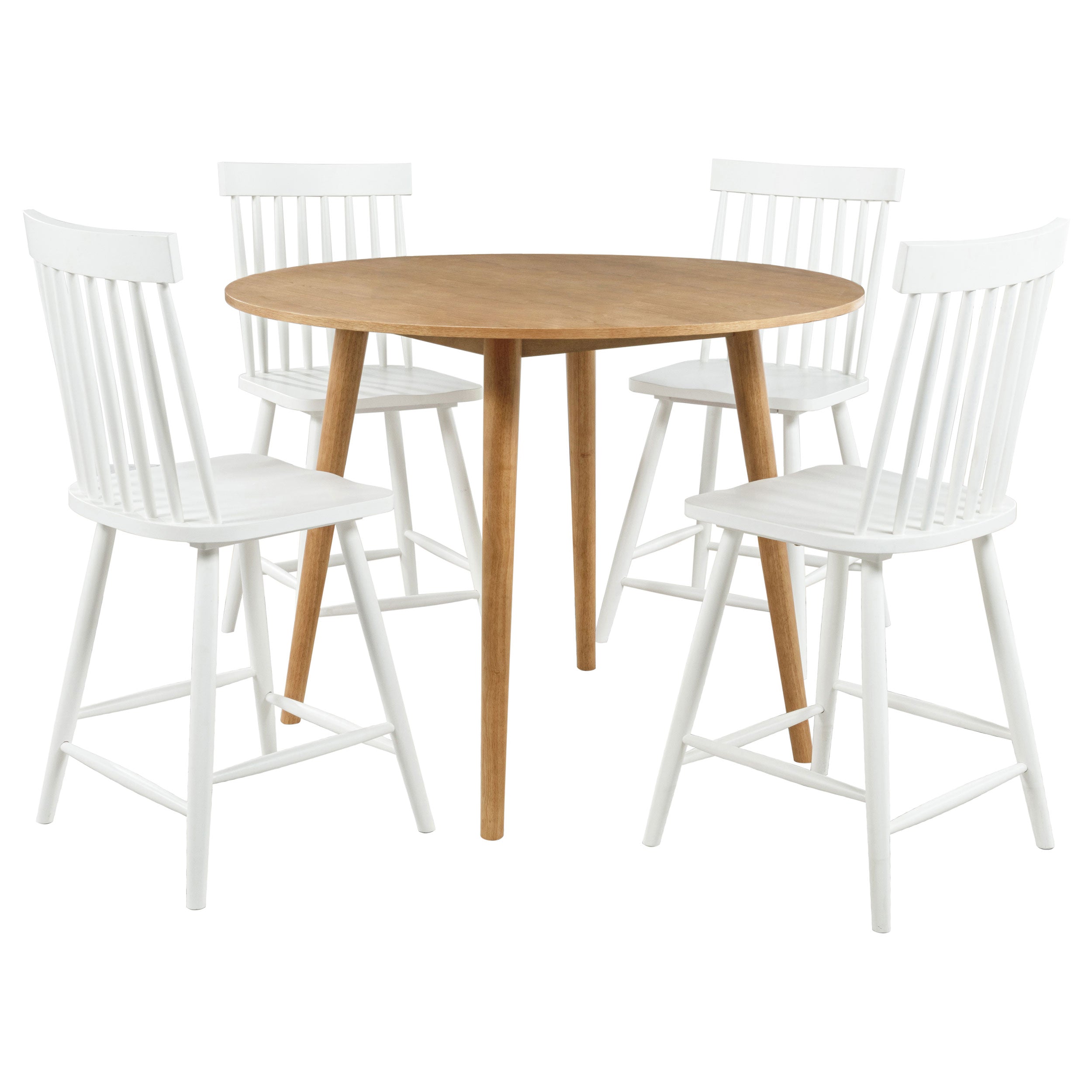 Andrews 5-piece Round Counter Height Dining Set Light Ash-