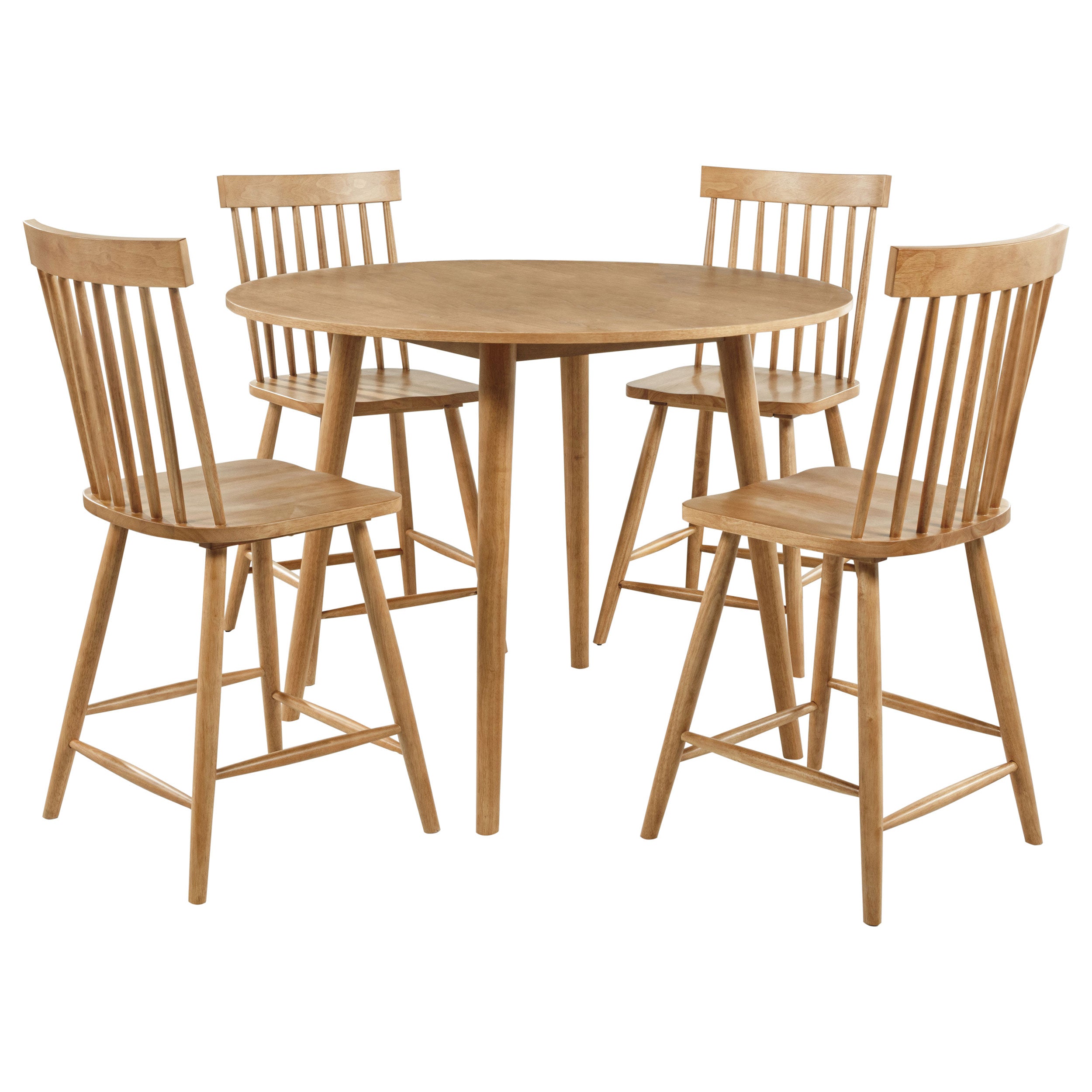 Andrews 5-piece Round Counter Height Dining Set Light Ash-