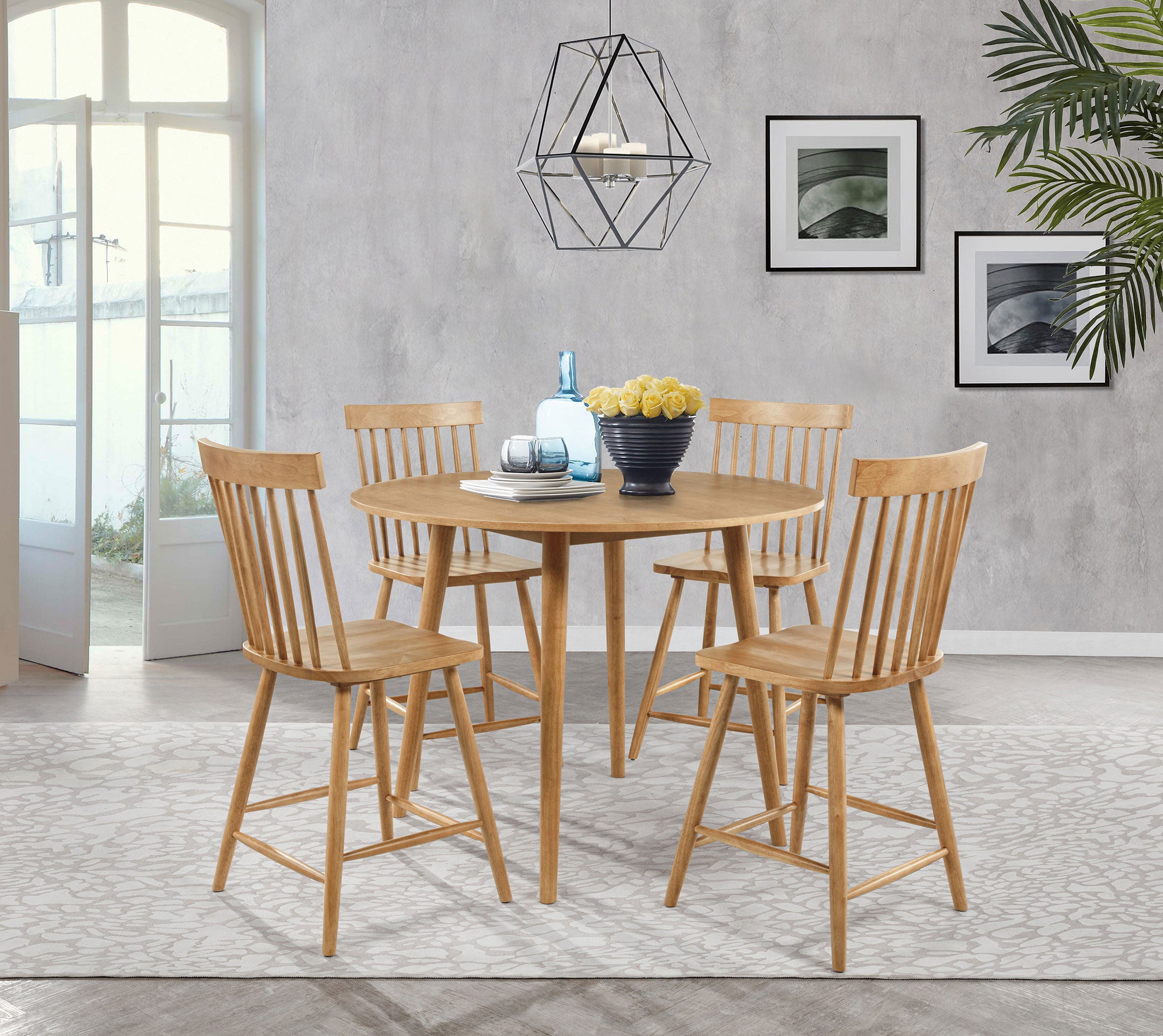 Andrews 48-inch Round Counter Height Dining Table Light Ash-