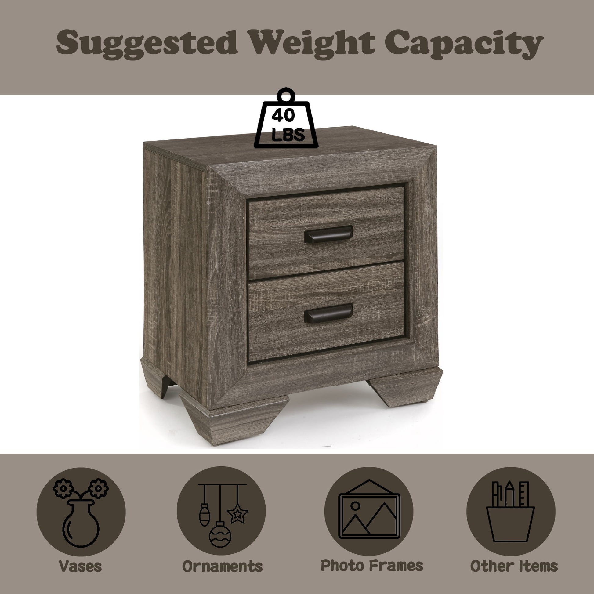Lyndon - Weathered Grain Nightstand - Gray - Best Buy Furniture