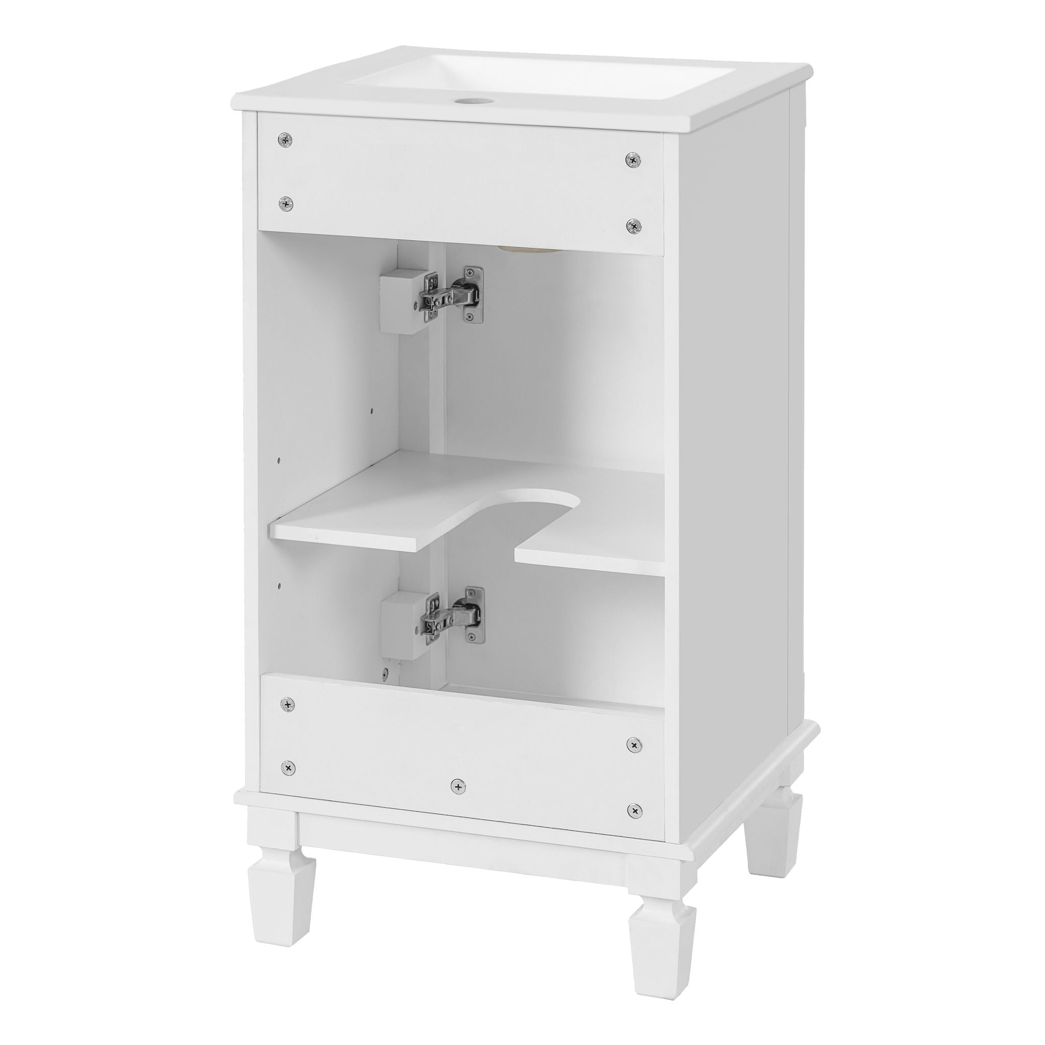 Bathroom Vanity With Sink, Cabinet, Soft-Closing Door, Adjustable Shelf - White