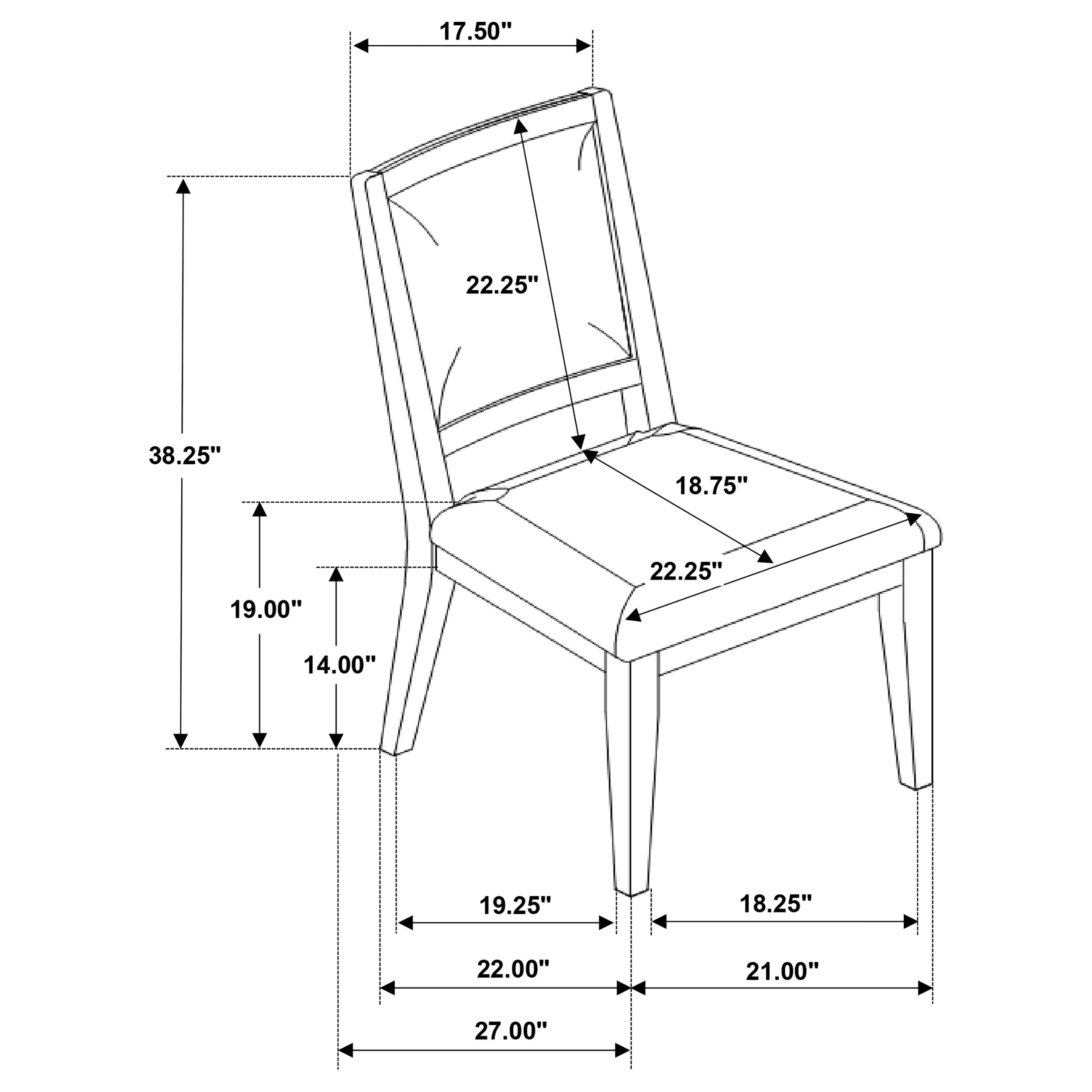 Trofello Cushioned Dining Side Chair White Washed (Set of 2)-