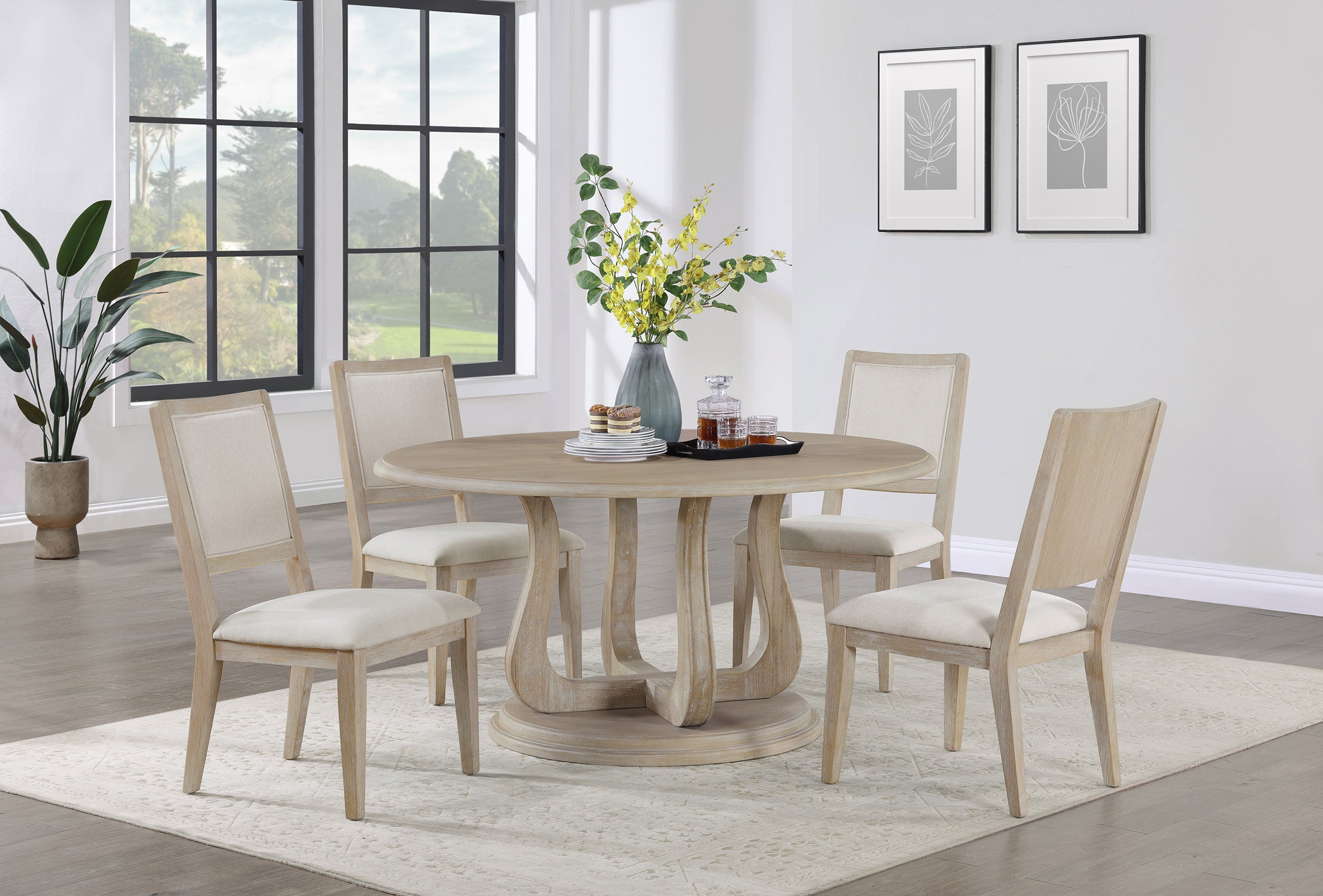 Trofello Cushioned Dining Side Chair White Washed (Set of 2)-