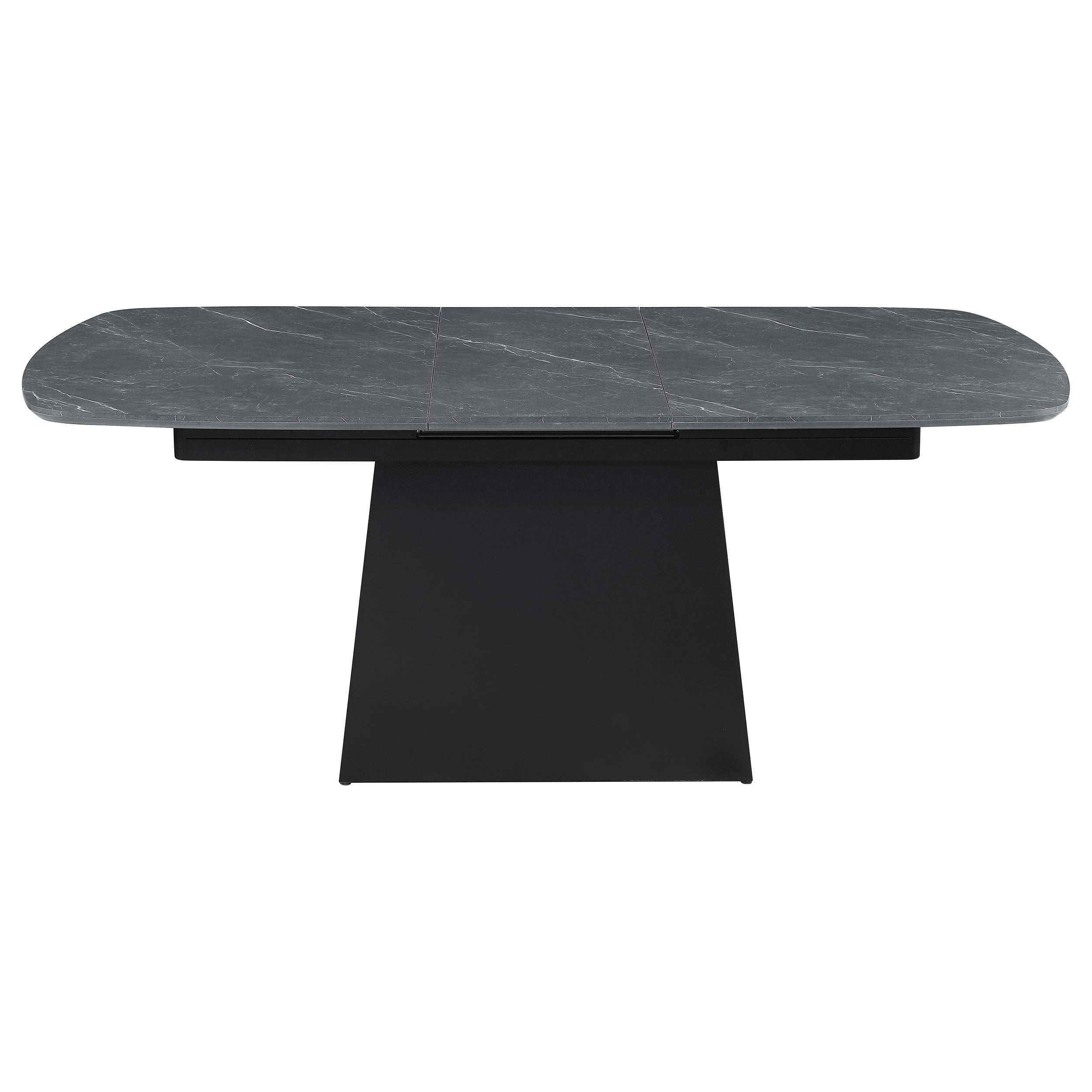 Potero 73-inch Faux Marble Extension Leaf Dining Table Black-