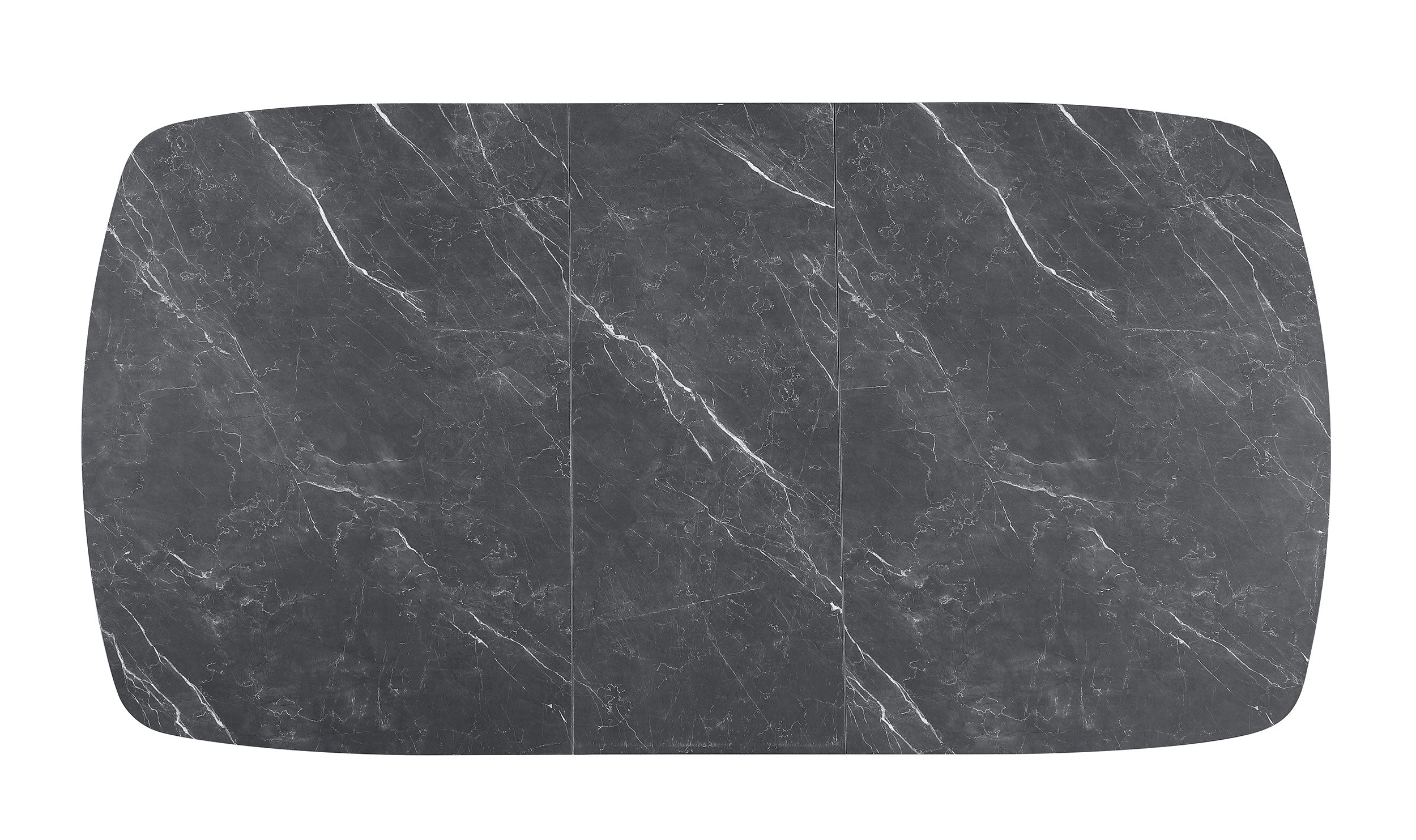Potero 73-inch Faux Marble Extension Leaf Dining Table Black-