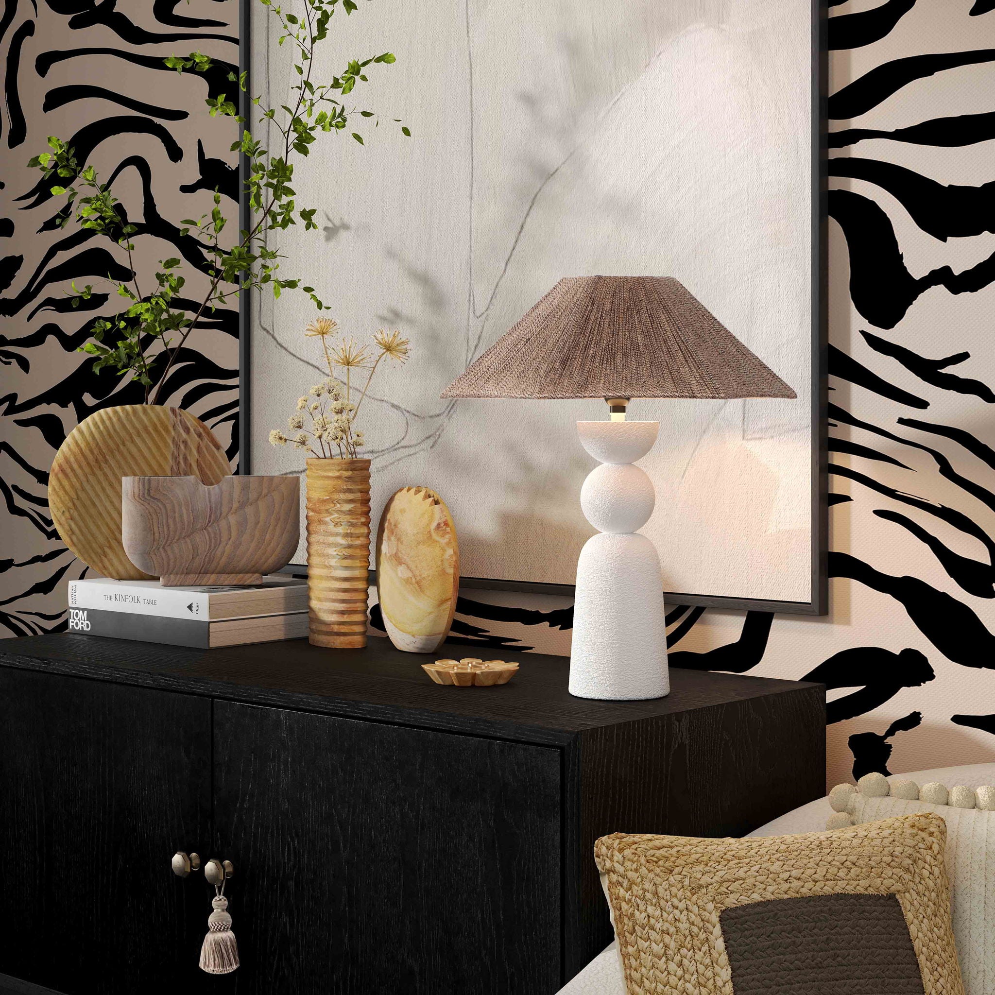 Saava - Shell Stone Vase In Sandstone - Natural