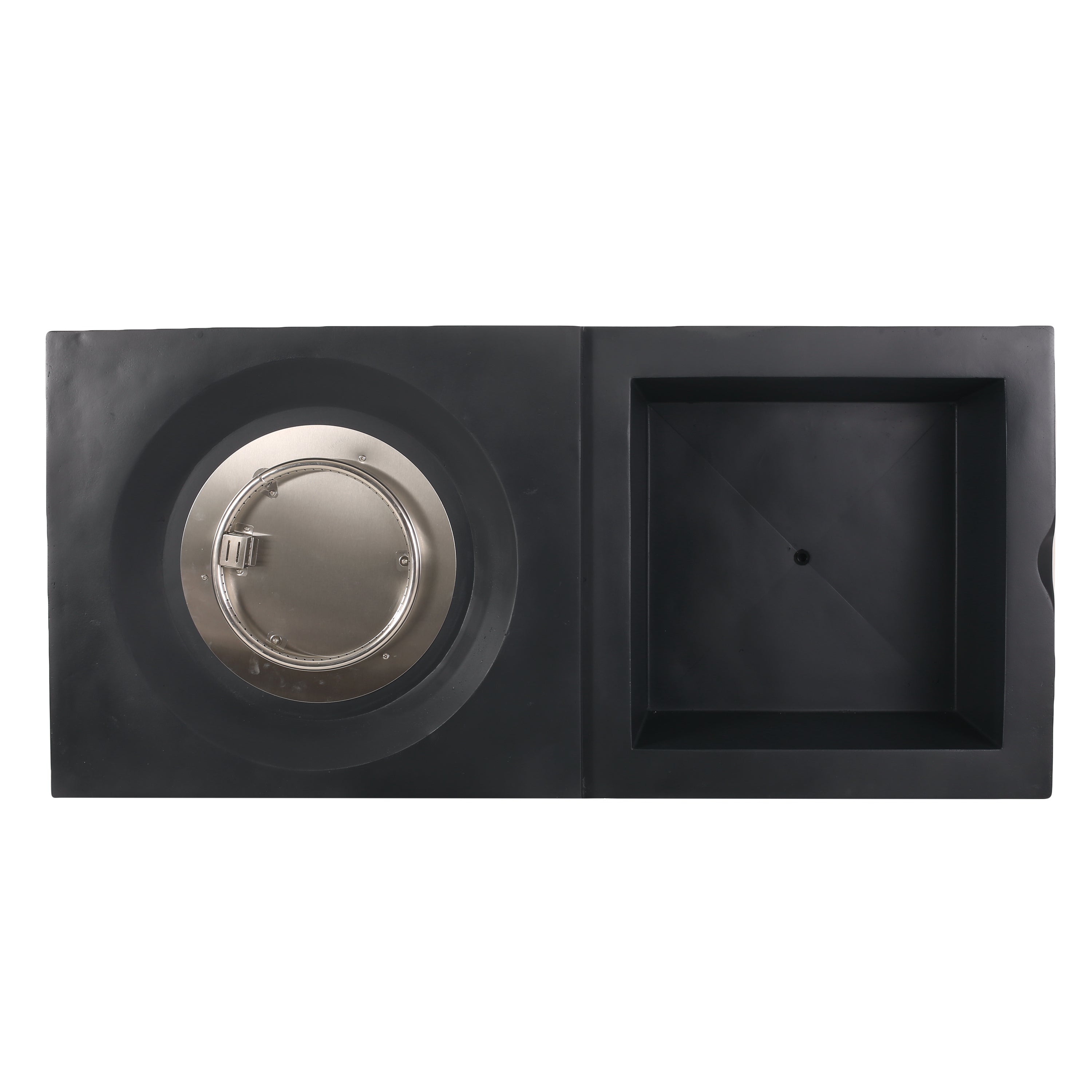 Outdoor 50,000 BTU Lightweight Concrete Fire Pit Table with Storage