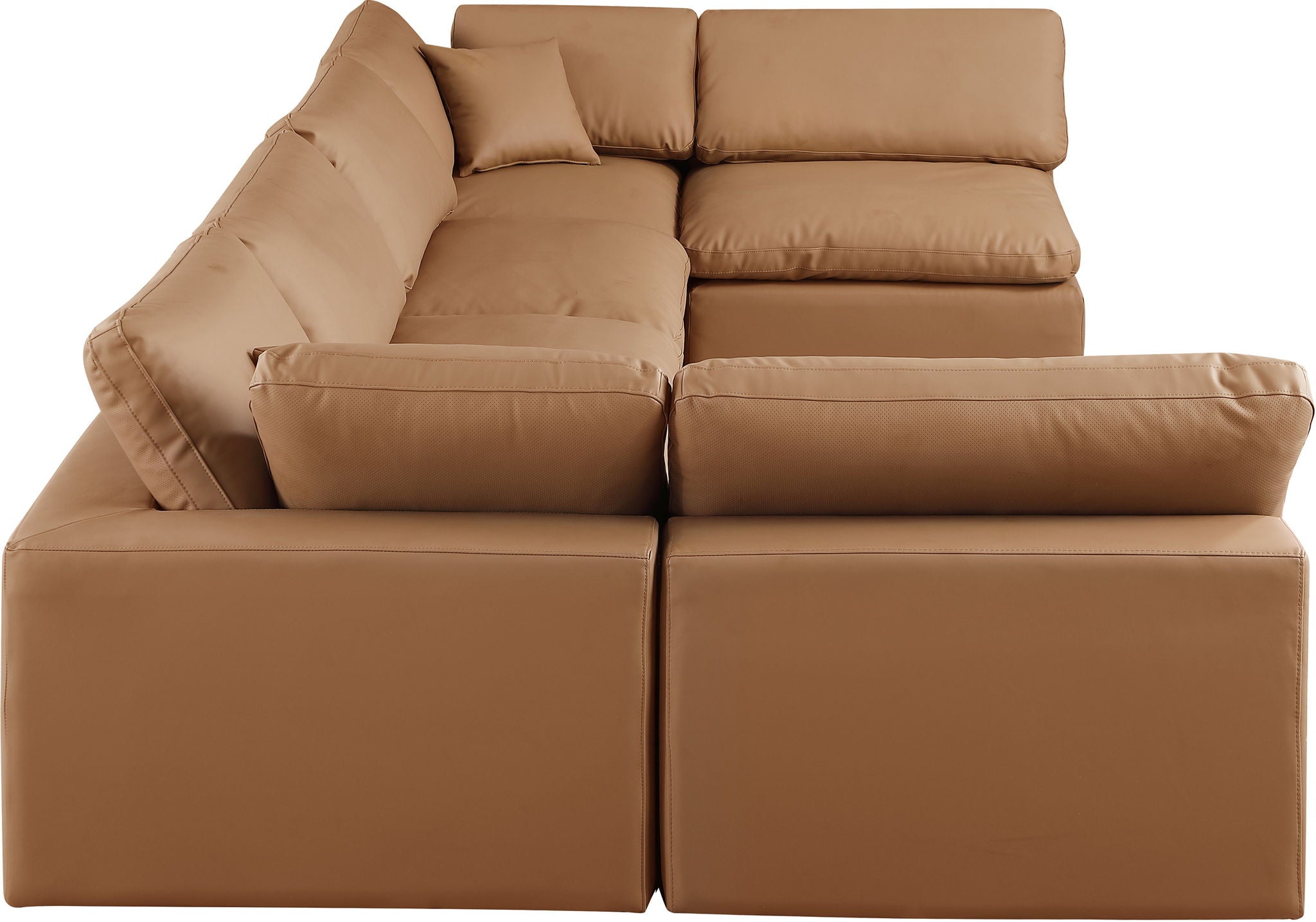 Comfy - 6 Piece Faux Leather Modular Armless Sectional - Best Buy Furniture