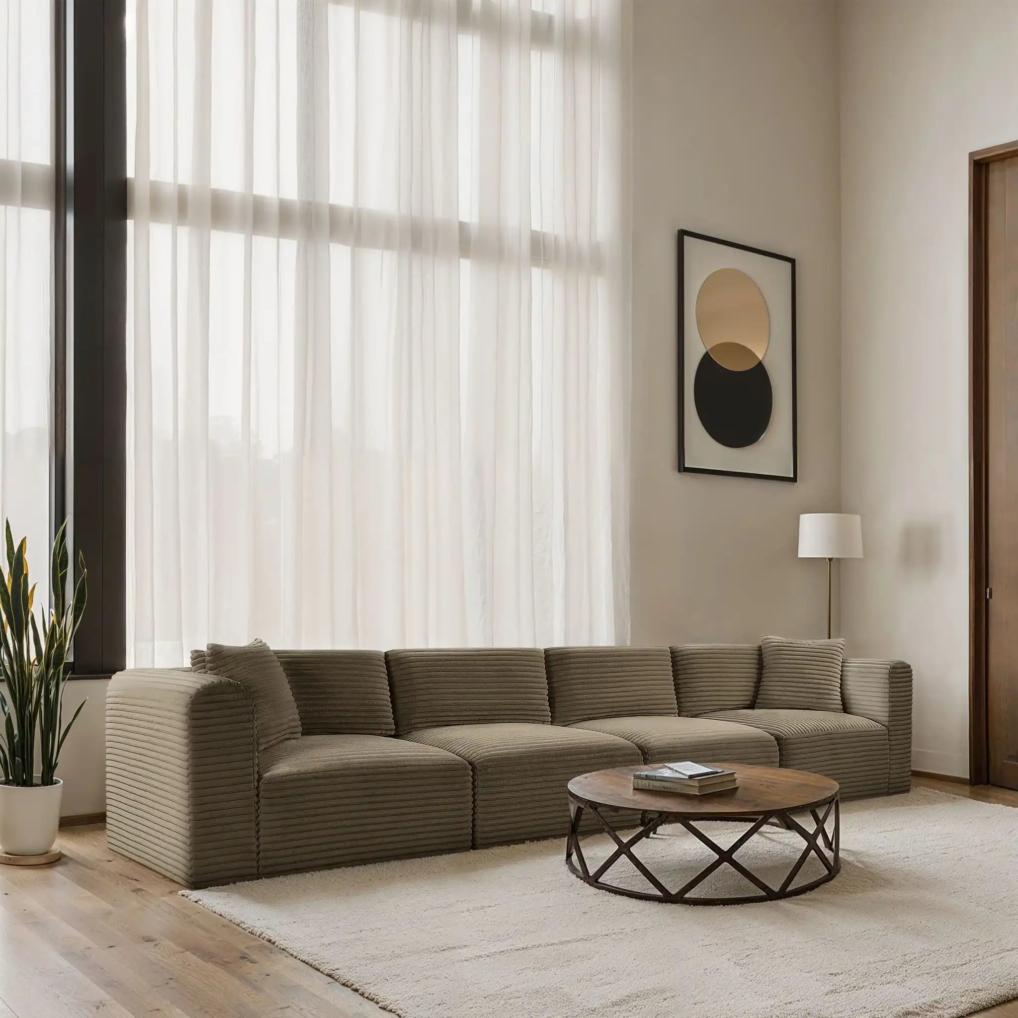 Shaggy - Fabric 4 Seat Modular Sofa