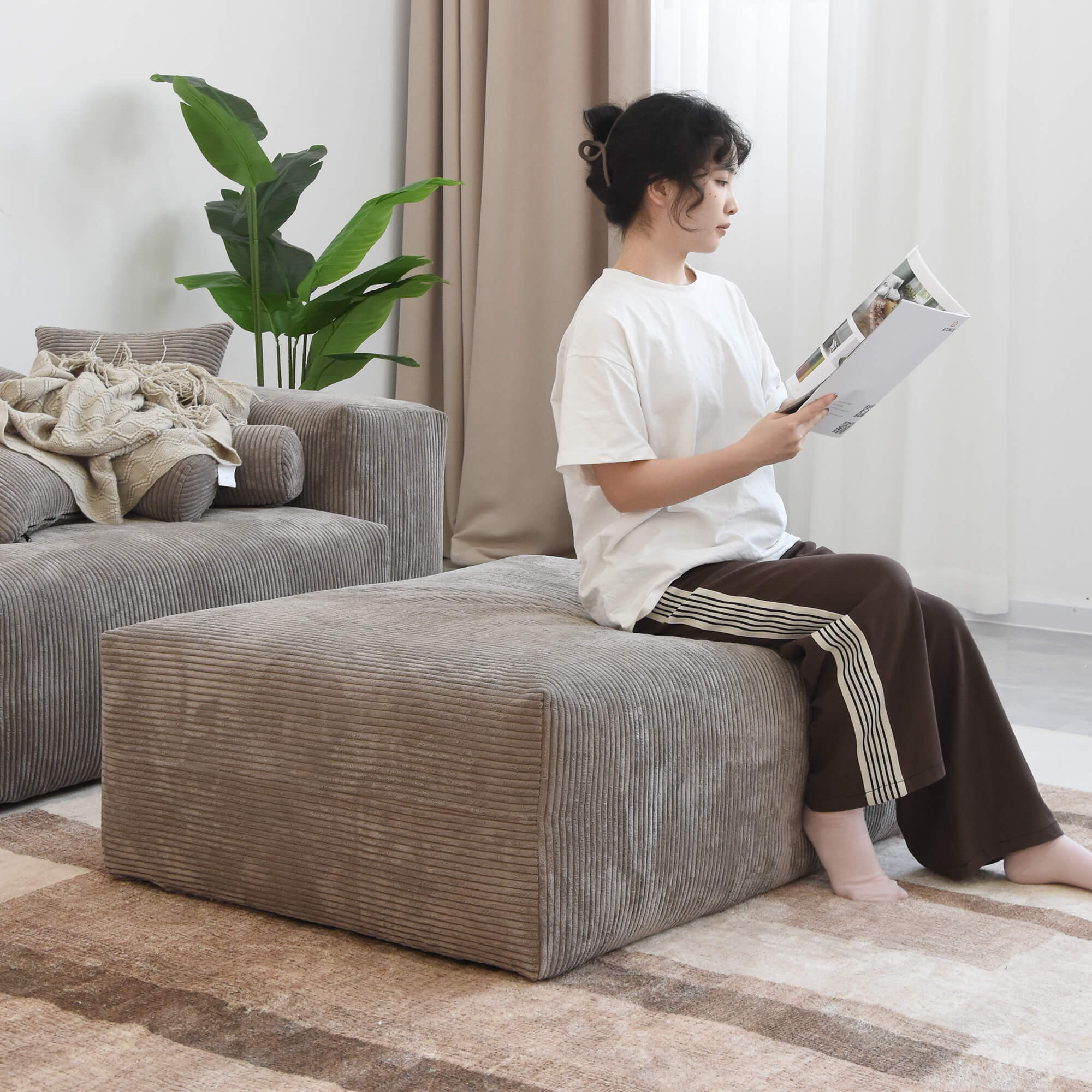 ModLuxe Modern Modular Sectional – 142” Wide Contemporary Sofa