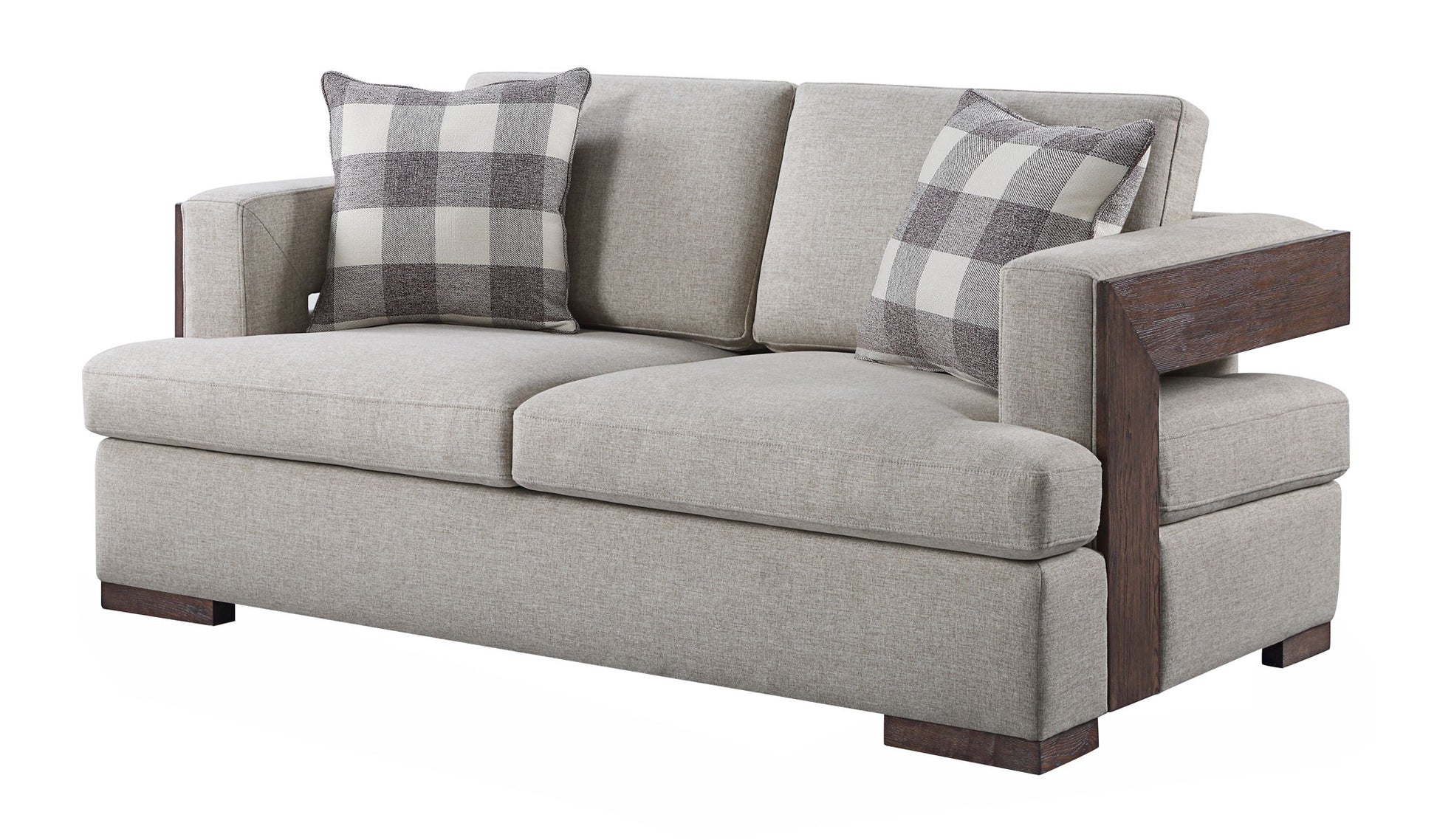 Niamey - Loveseat With 2 Toss Pillows - Walnut - Best Buy Furniture