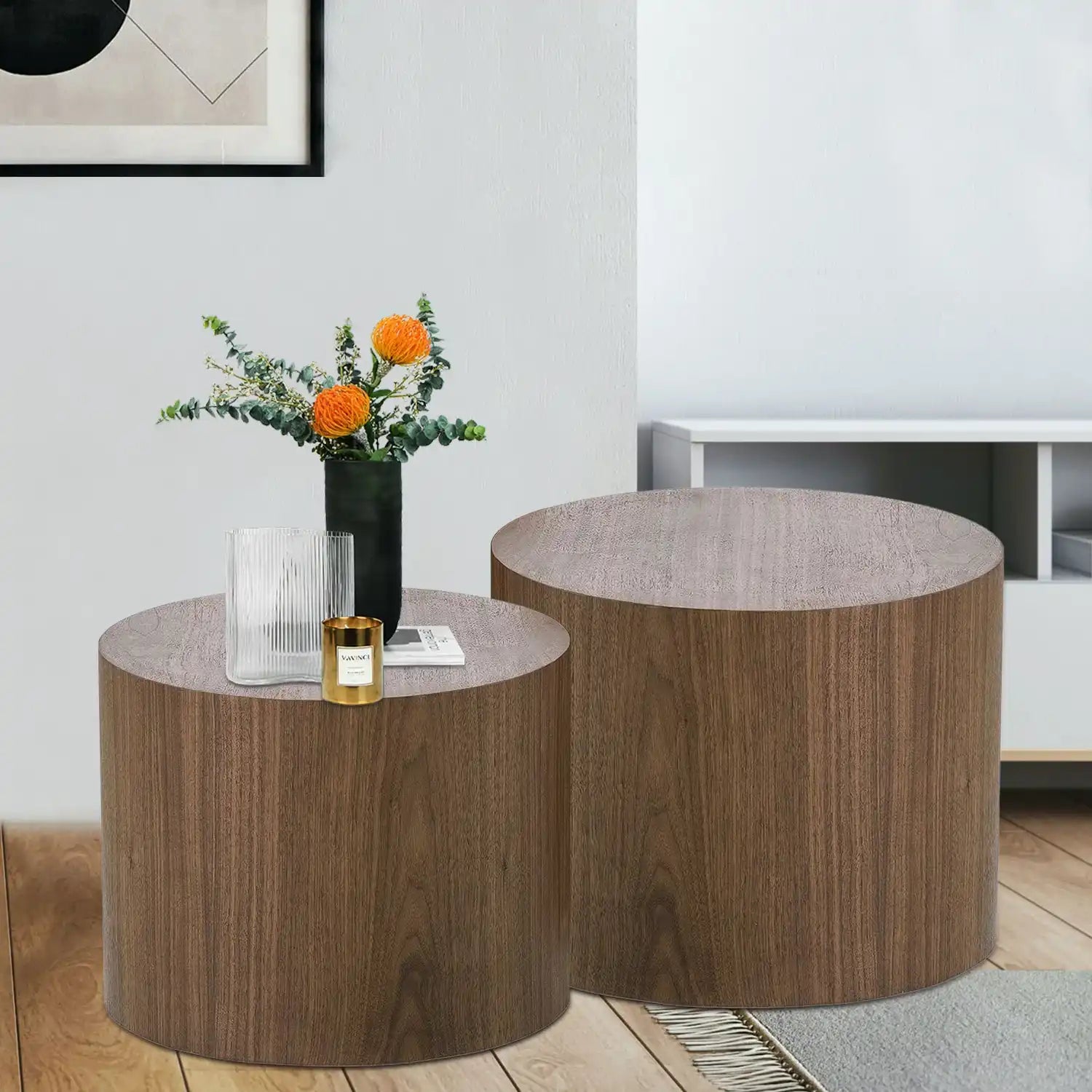 MDF with ash/oak/walnut veneer sidetable/coffee table/end table/ottoman(walnut) - Best Buy Furniture