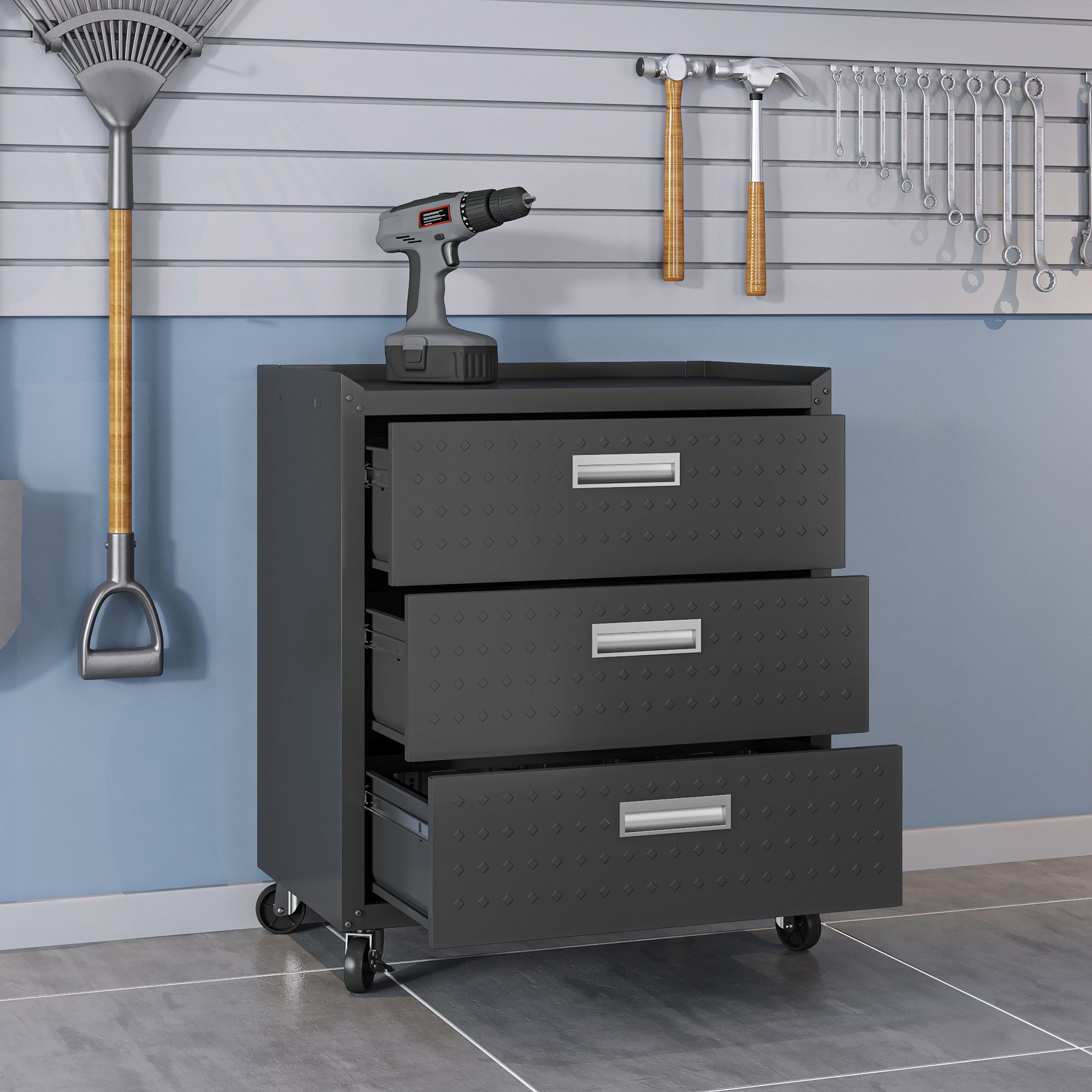 Fortress -3 Drawer Rolling Garage Cabinet