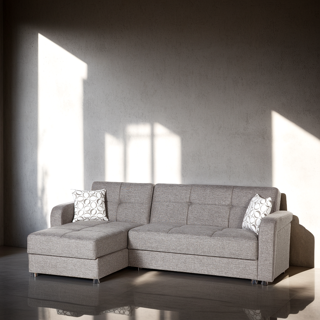 Vision 2-Piece L-Shaped Sleeper Sectional Sofa – 102” Wide, Reversible Chaise, Modern Comfort & Functionality
