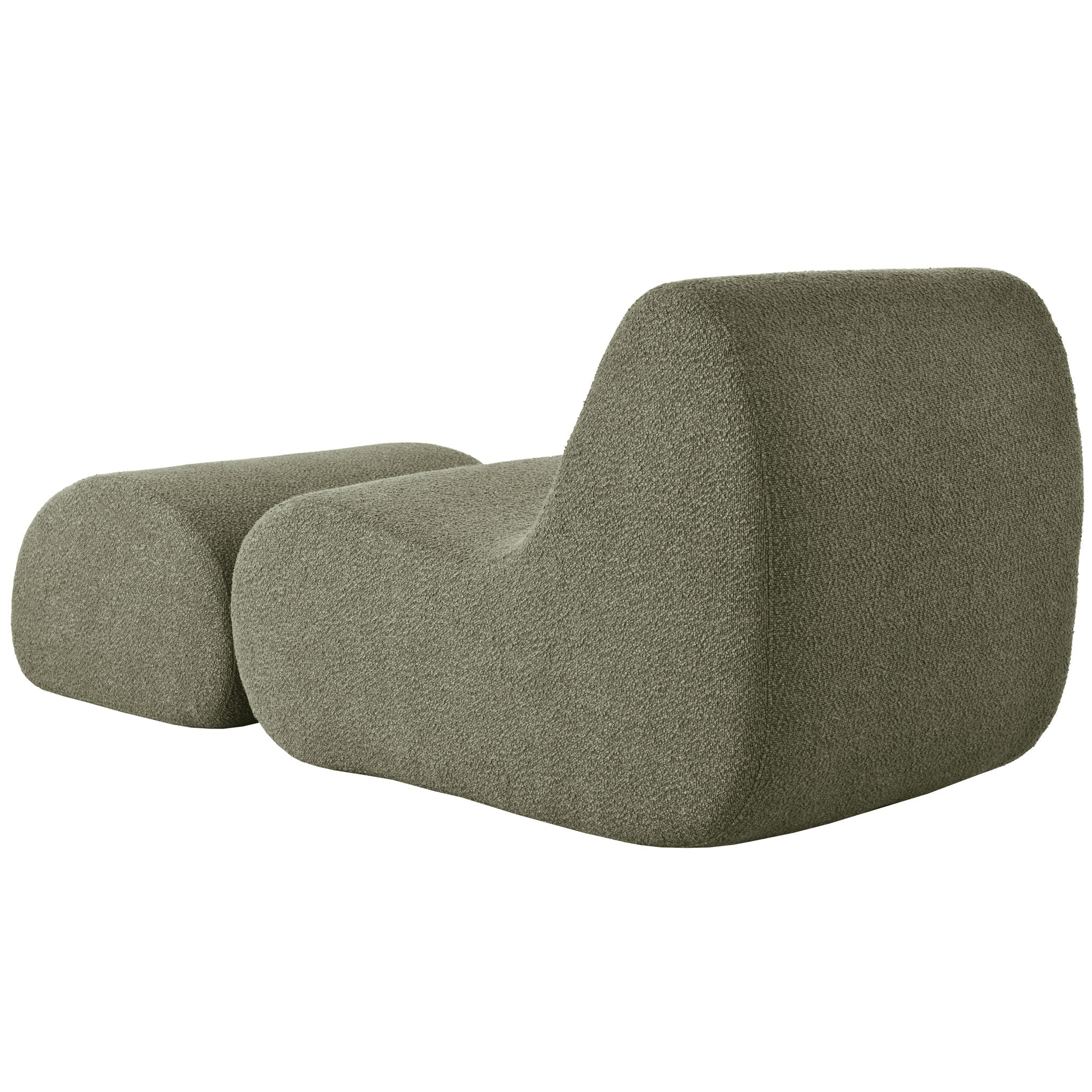Curved Lounge Chair With Ottoman And High Resilience Foam