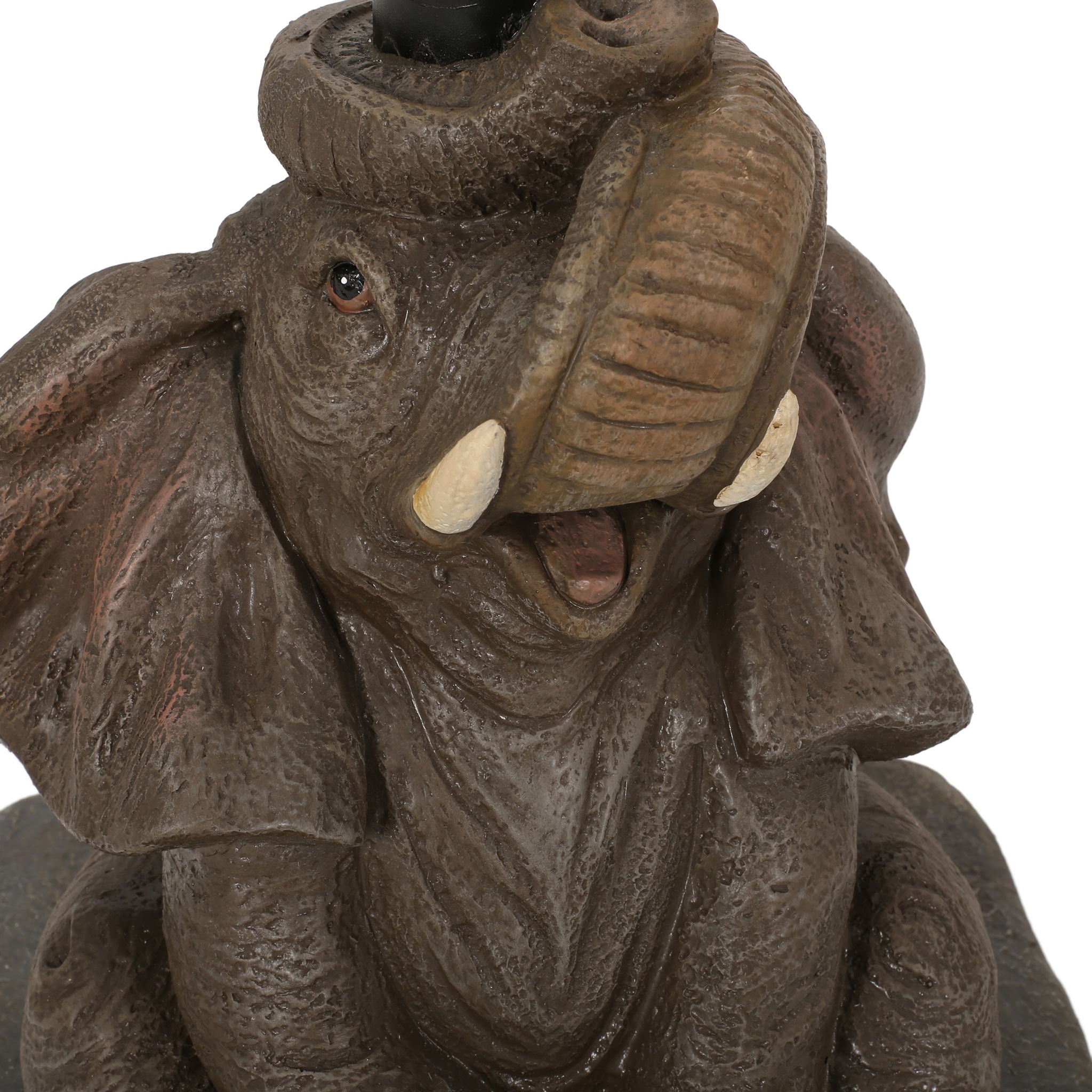 Charming Elephant Umbrella Base With Concrete Design - Gray
