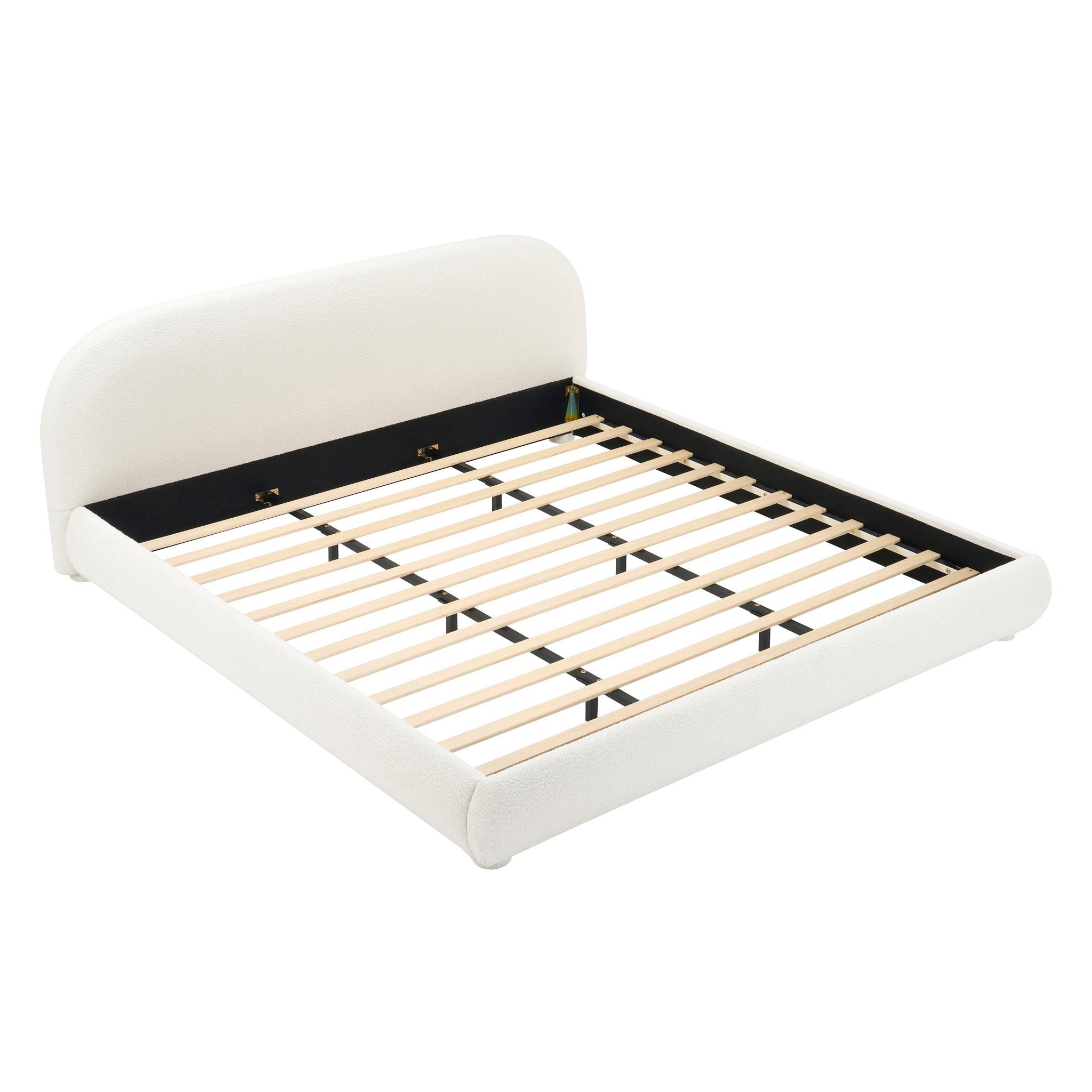 Upholstered Simple Modern Bedroom Bed With Curved Headboard