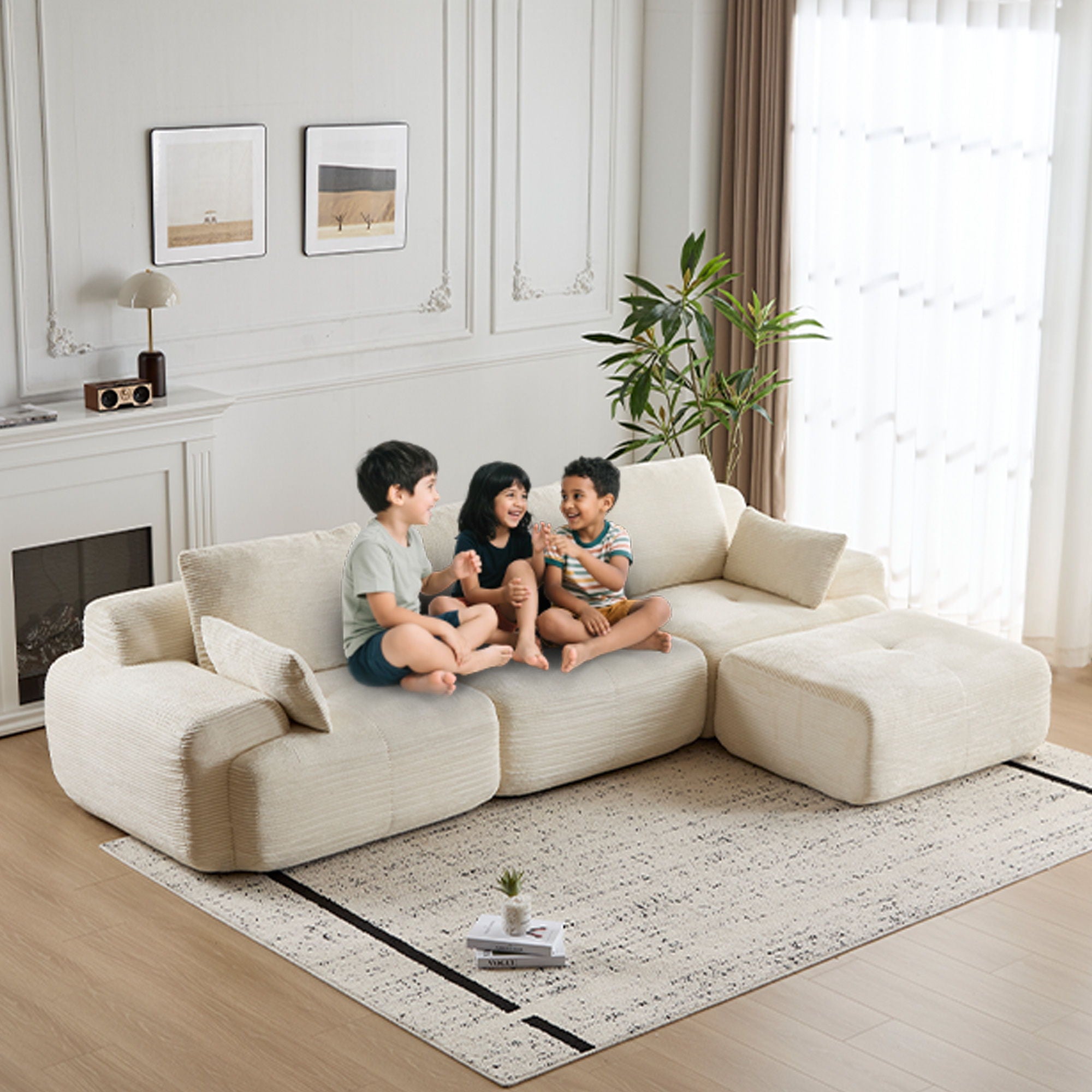 Compressed Sofa, Large Sectional Couches For Living Room - Beige