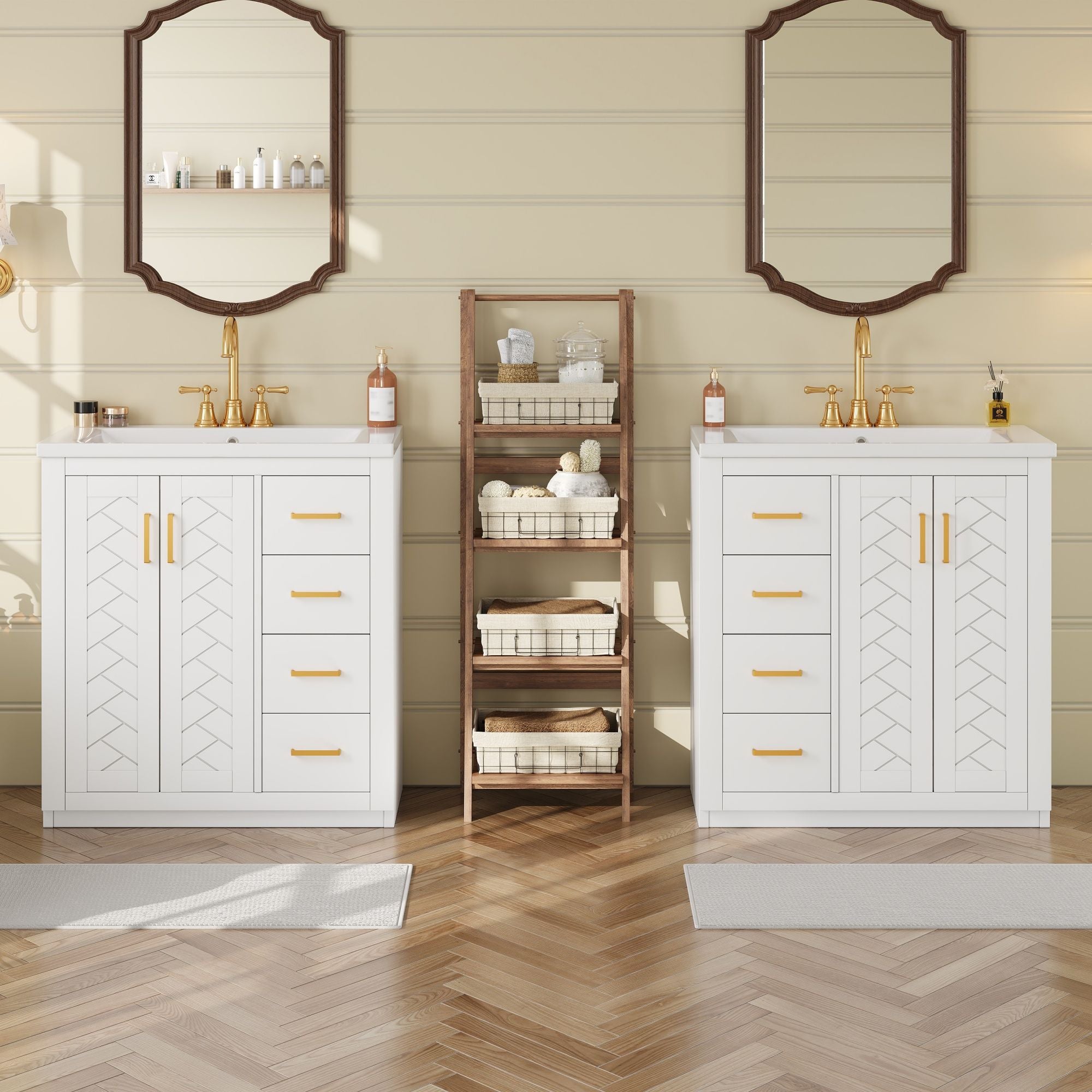 Bathroom Vanity Set With Sink, Storage Cabinet With Drawers & Soft Closing Doors