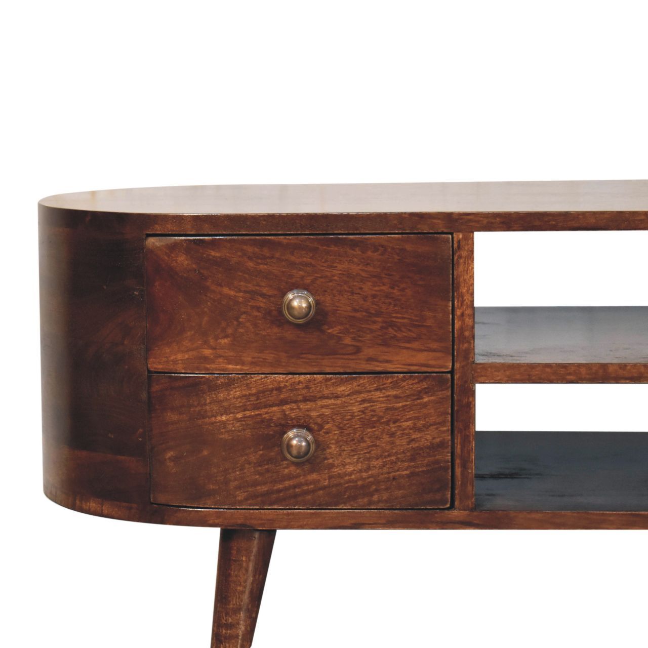 Solid Wood Rounded Entertainment Unit