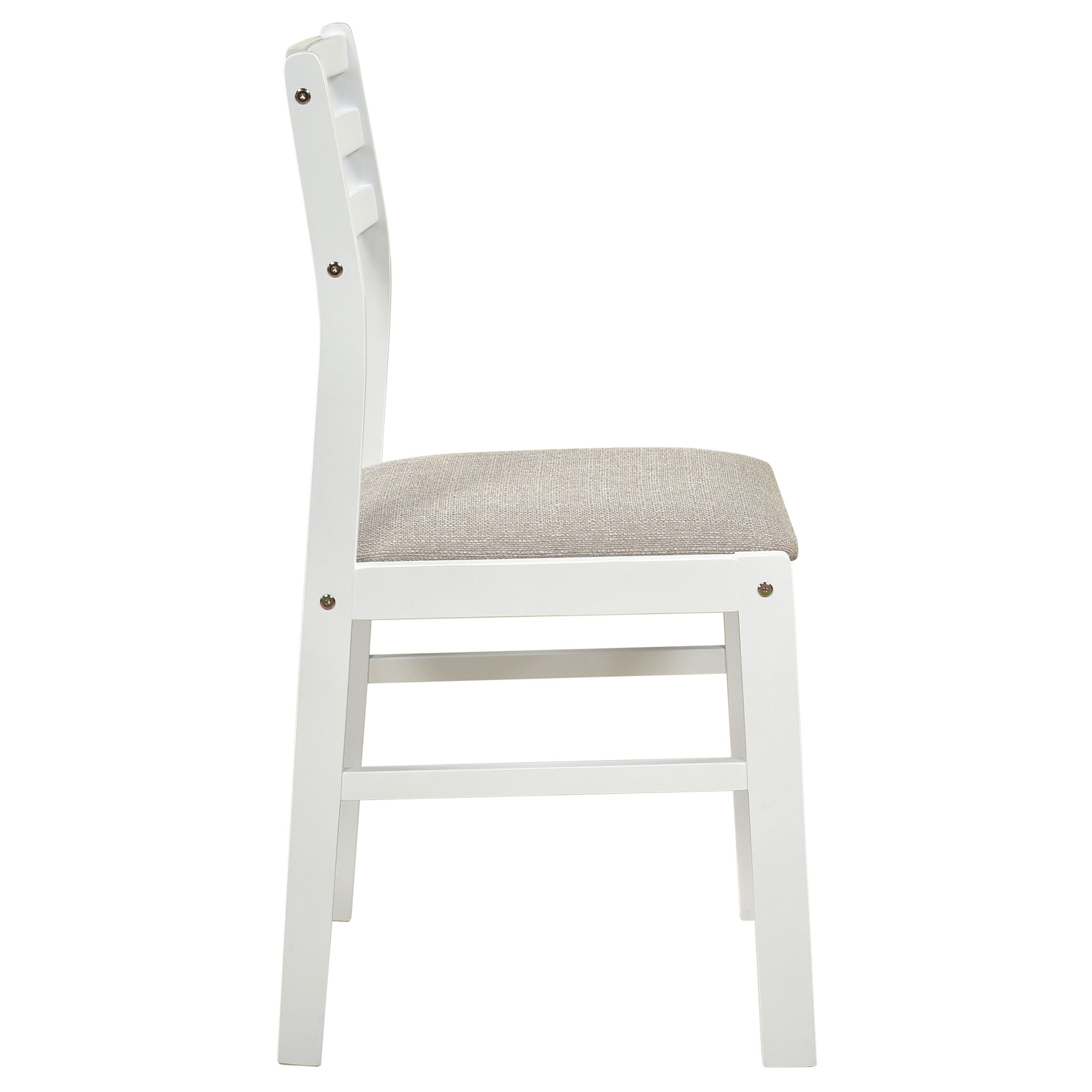 Bucknell 3-piece Round Drop Leaf Dining Table Set White-