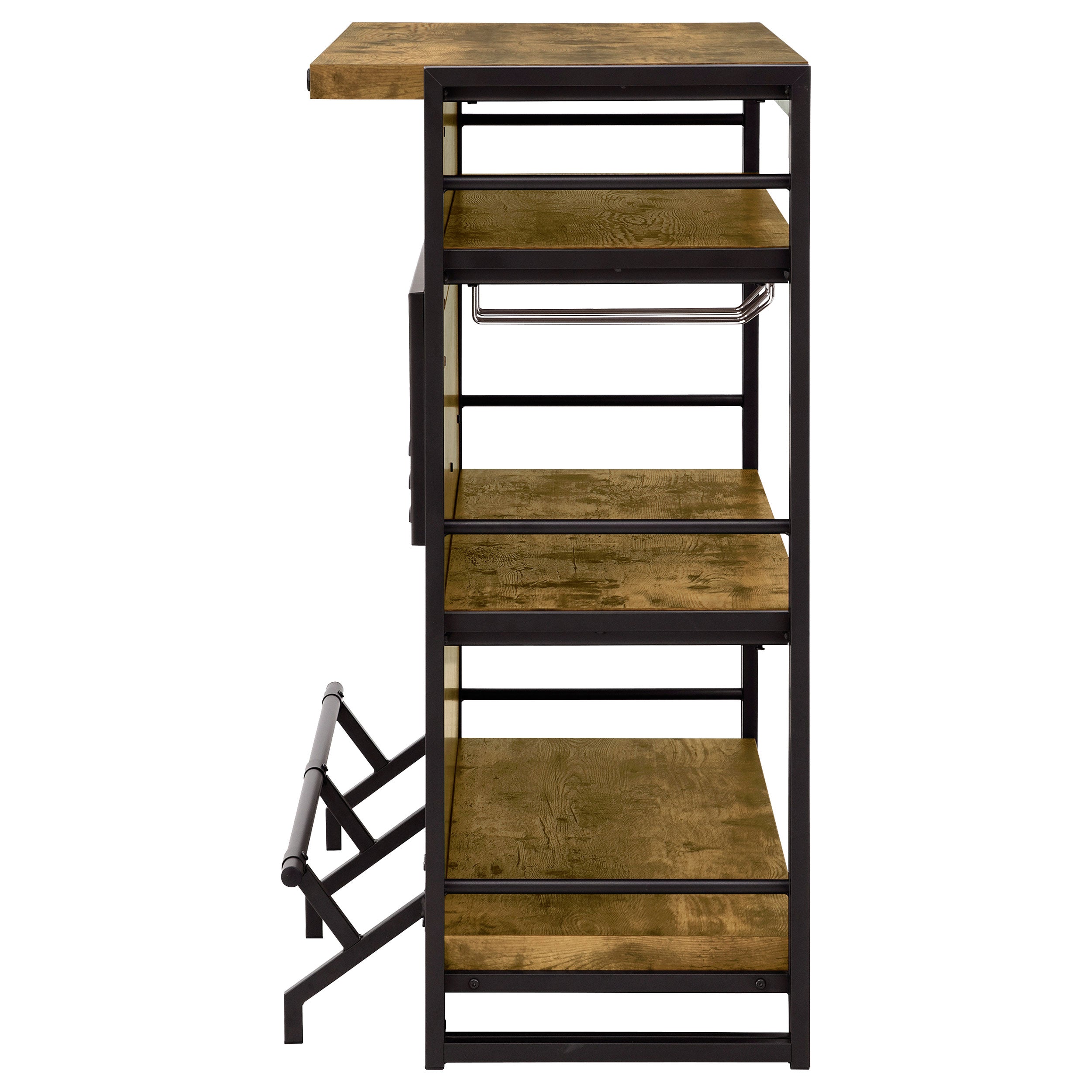 Renaldi 3-shelf Home Bar Wine Cabinet Rustic Nutmeg-CoasterEveryday