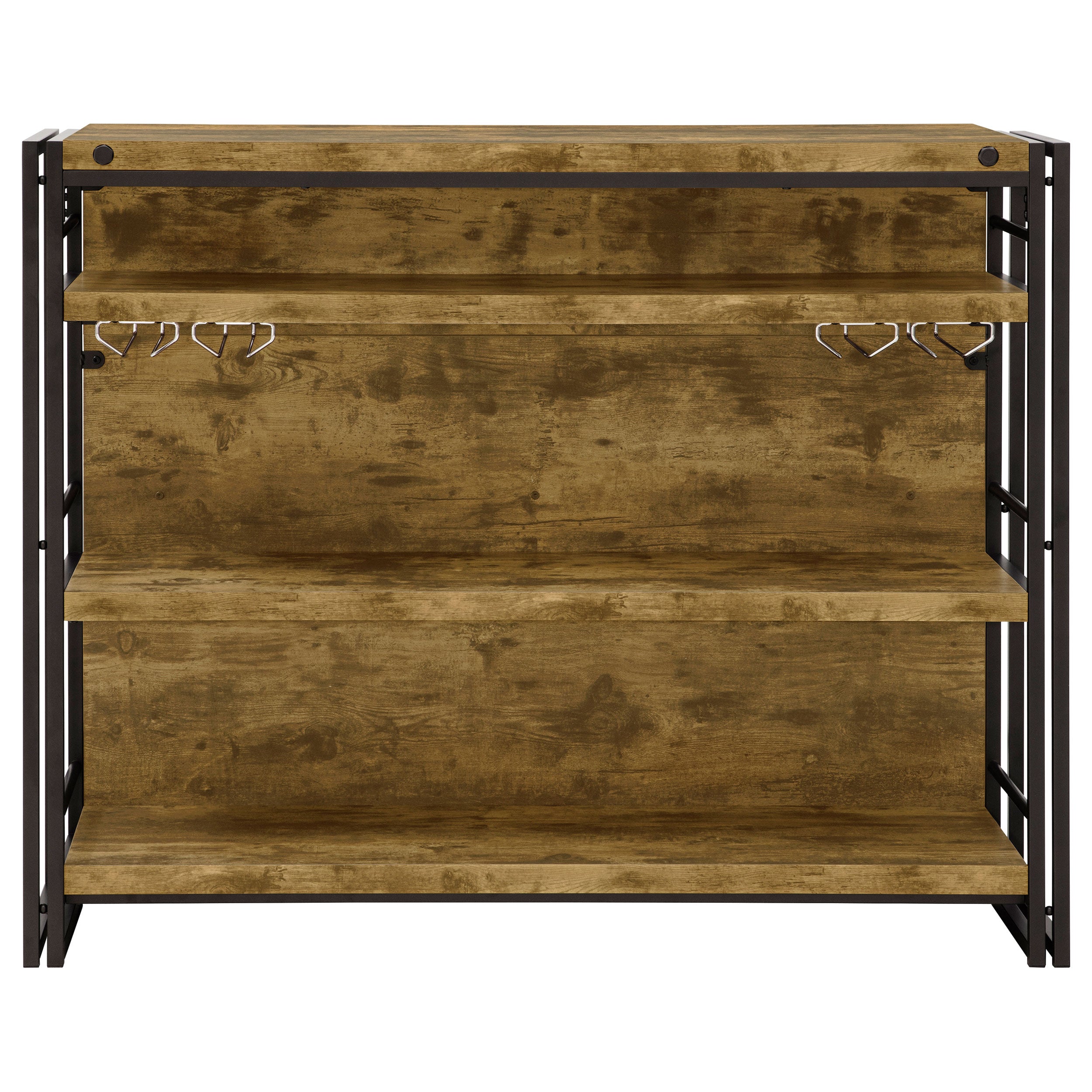 Renaldi 3-shelf Home Bar Wine Cabinet Rustic Nutmeg-CoasterEveryday