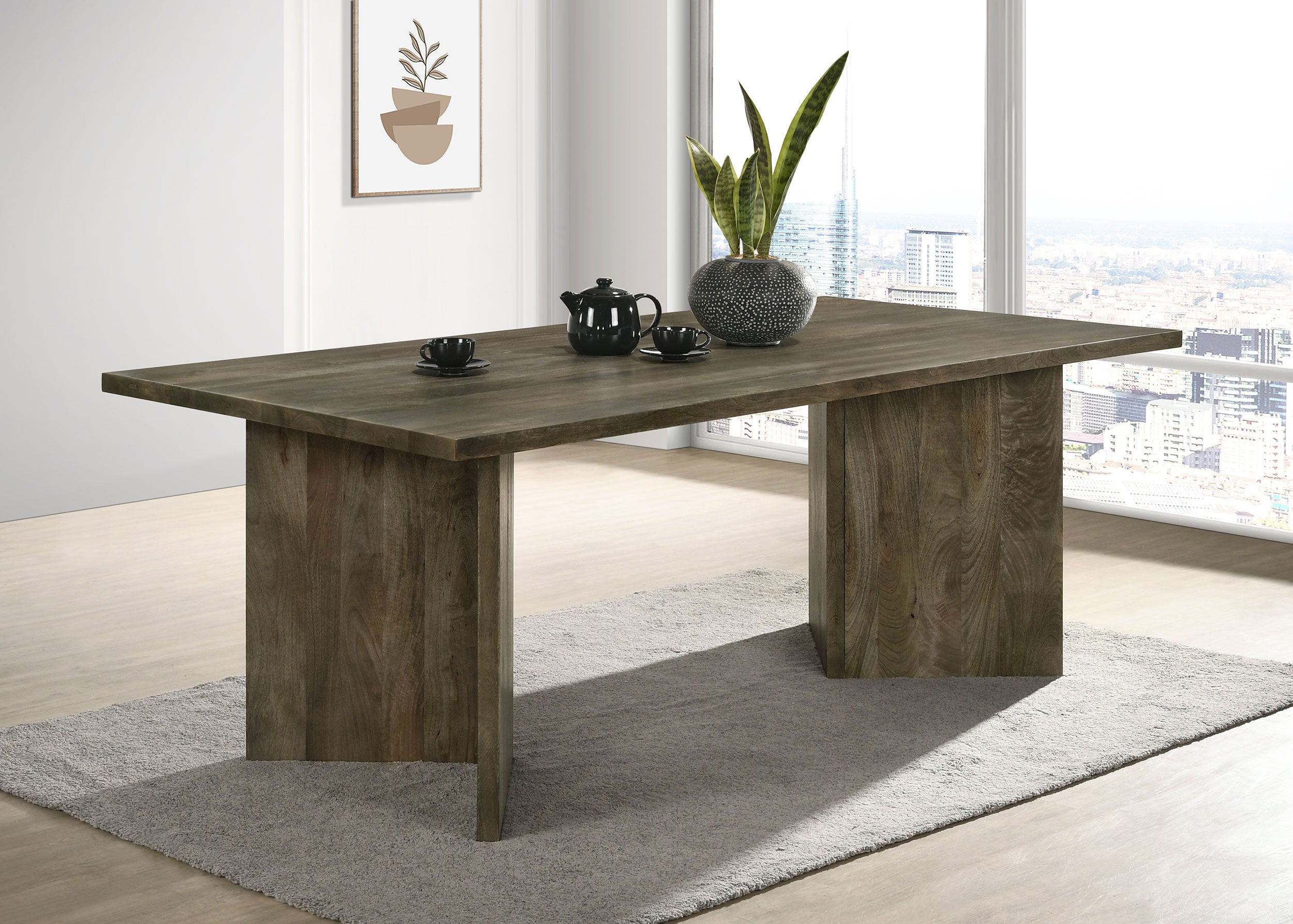 Tyler 80-inch Solid Wood Dining Table Mango Brown-