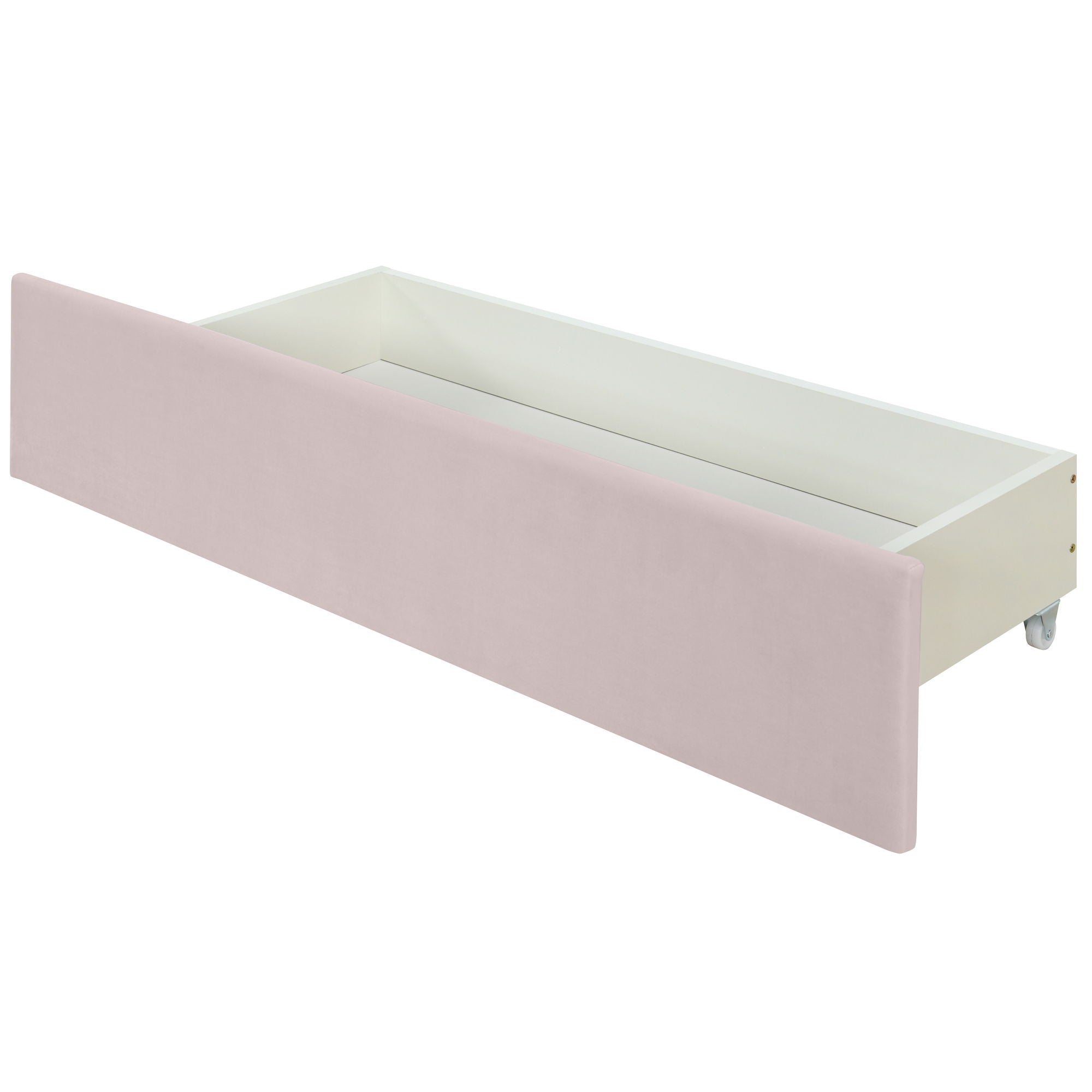 Upholstered Platform Bed With 2 Drawers And 1 Trundle, Classic Strip Headboard Design